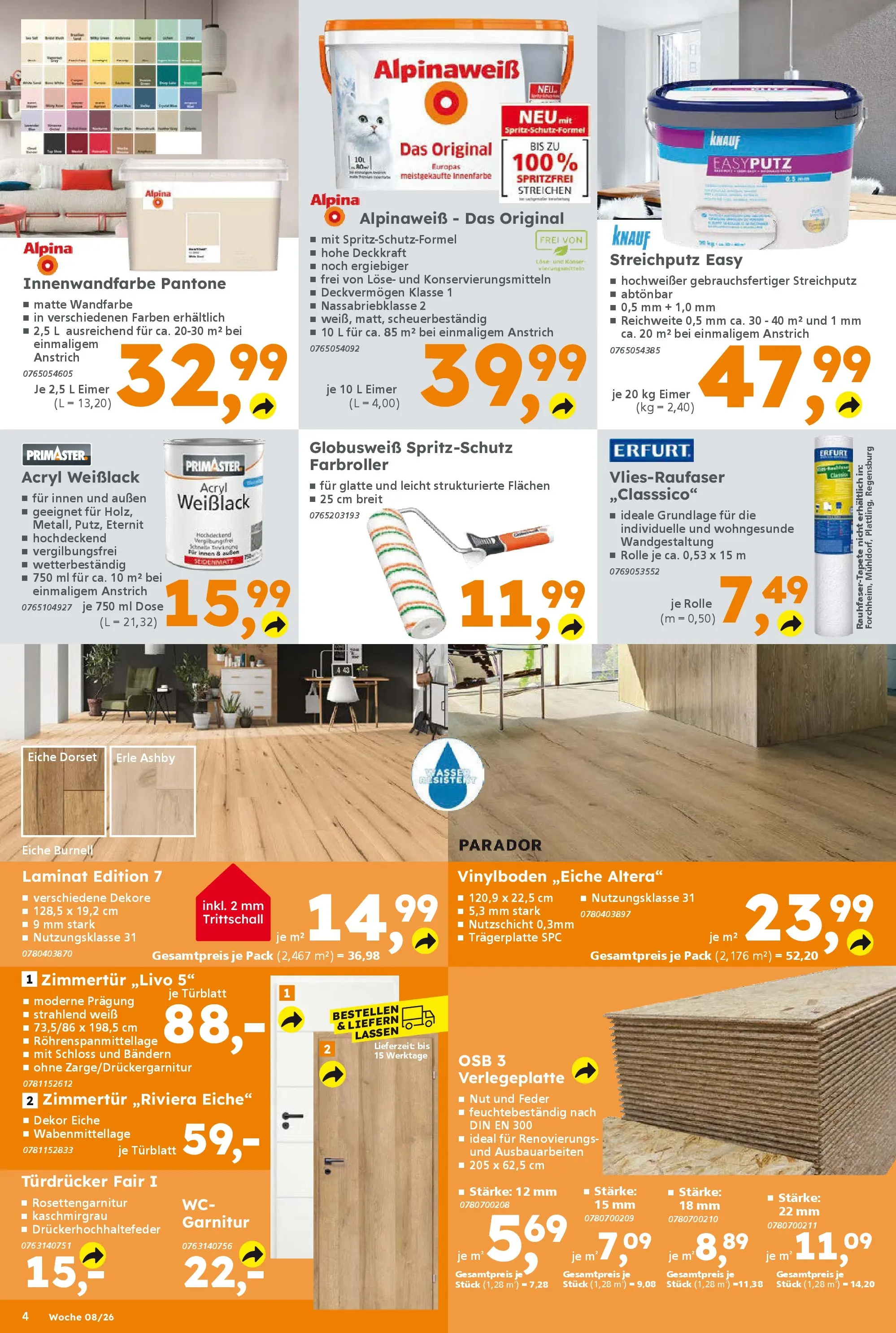 Globus Baumarkt prospekt Forchheim	 (ab 16.02.2026) zum Blättern | Seite: 4 | Produkte: Wandfarbe