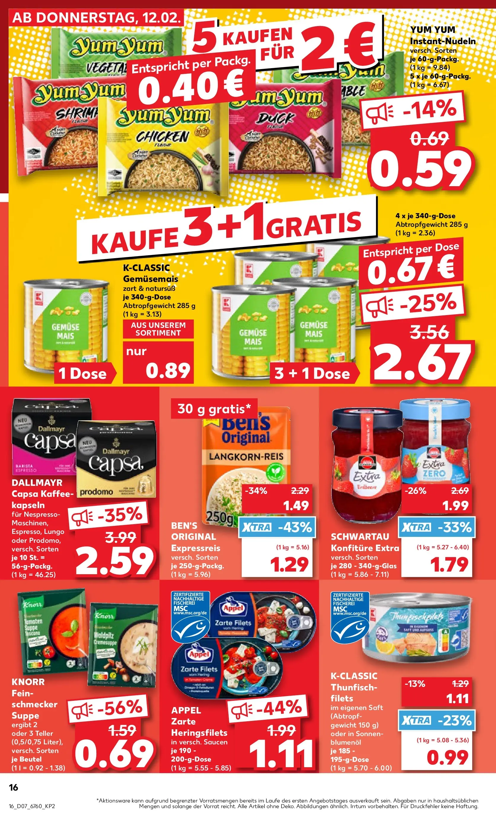 Prospekt Kaufland ab 16.02.2026 » Angebote Online zum Blättern | Seite: 16 | Produkte: Knorr, Dallmayr, Saft, Dallmayr capsa