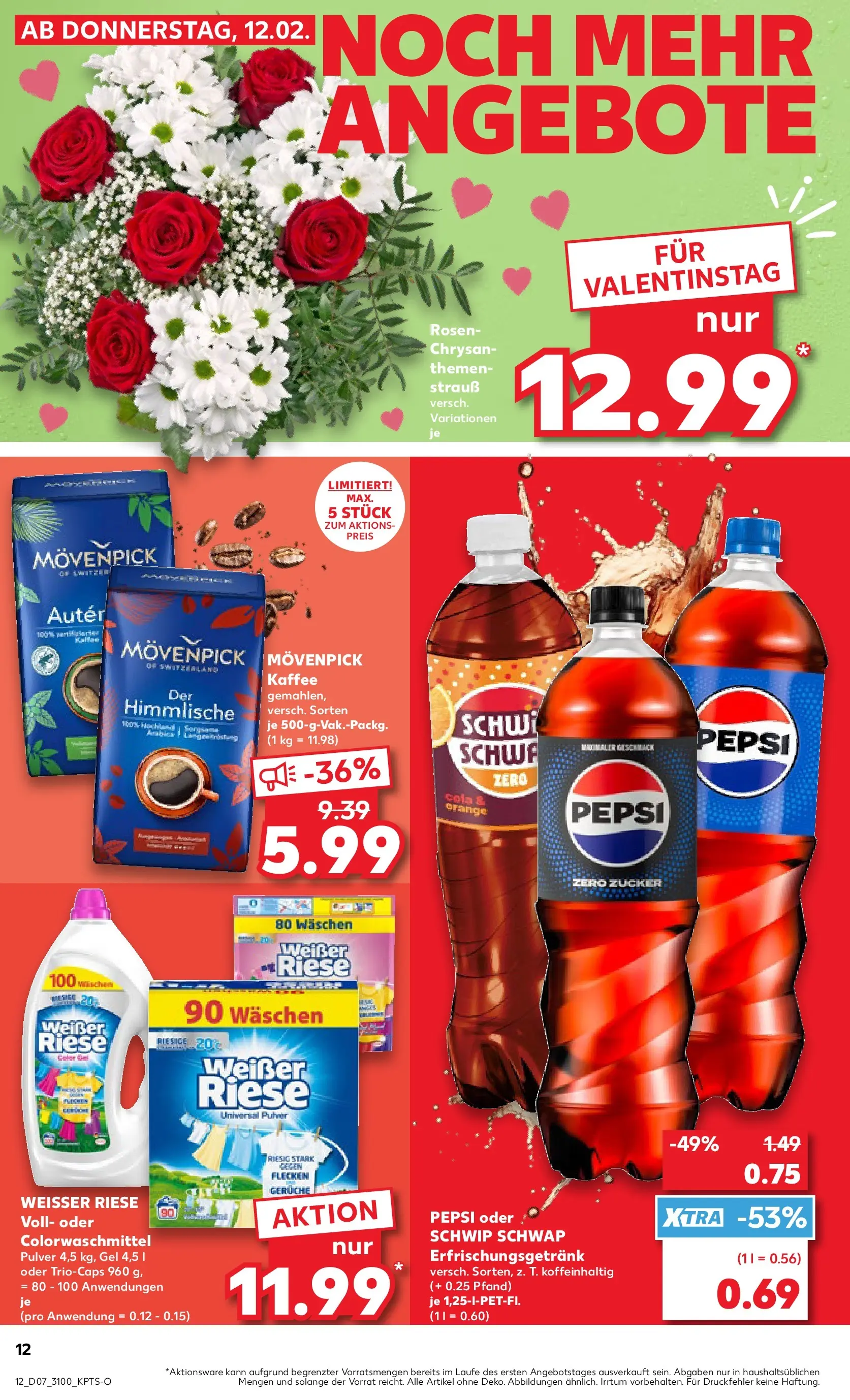 Prospekt Kaufland ab 16.02.2026 » Angebote Online zum Blättern | Seite: 12 | Produkte: Cola, Kaffee, Schwip schwap, Pepsi
