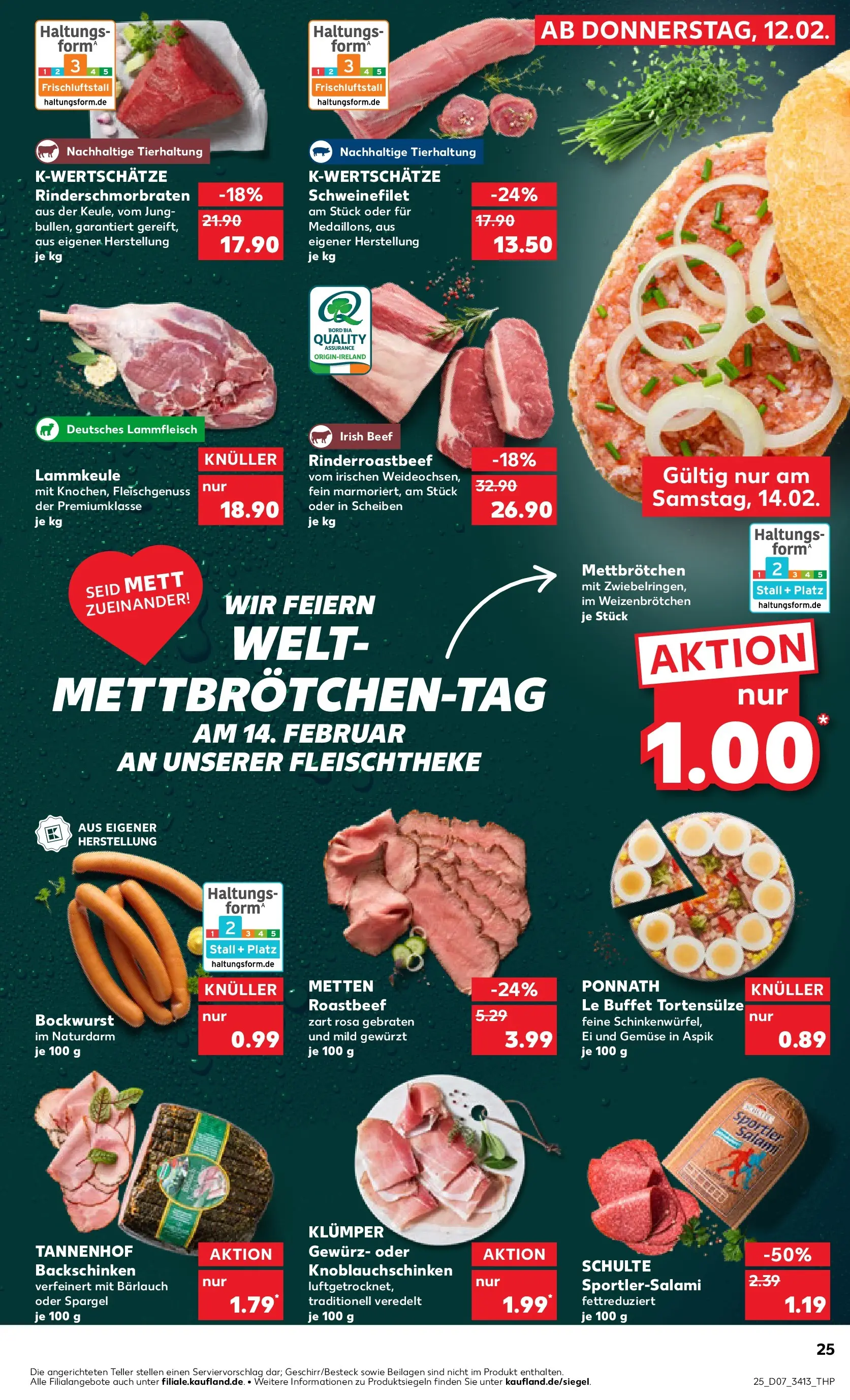 Prospekt Kaufland ab 16.02.2026 » Angebote Online zum Blättern | Seite: 25 | Produkte: Bockwurst, Spargel, Roastbeef, Schweinefilet