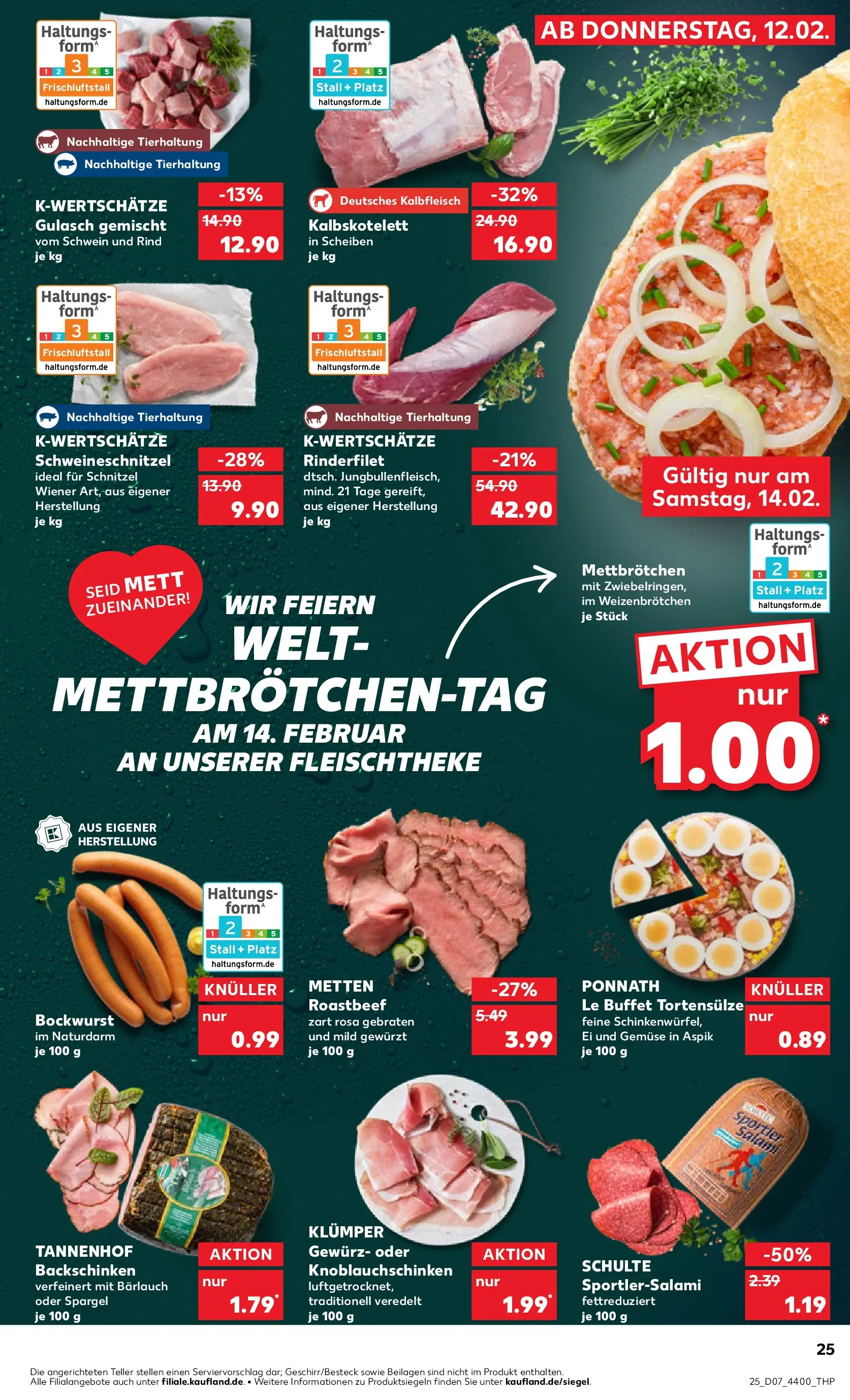 Prospekt Kaufland ab 16.02.2026 » Angebote Online zum Blättern | Seite: 25 | Produkte: Bockwurst, Spargel, Schnitzel, Roastbeef