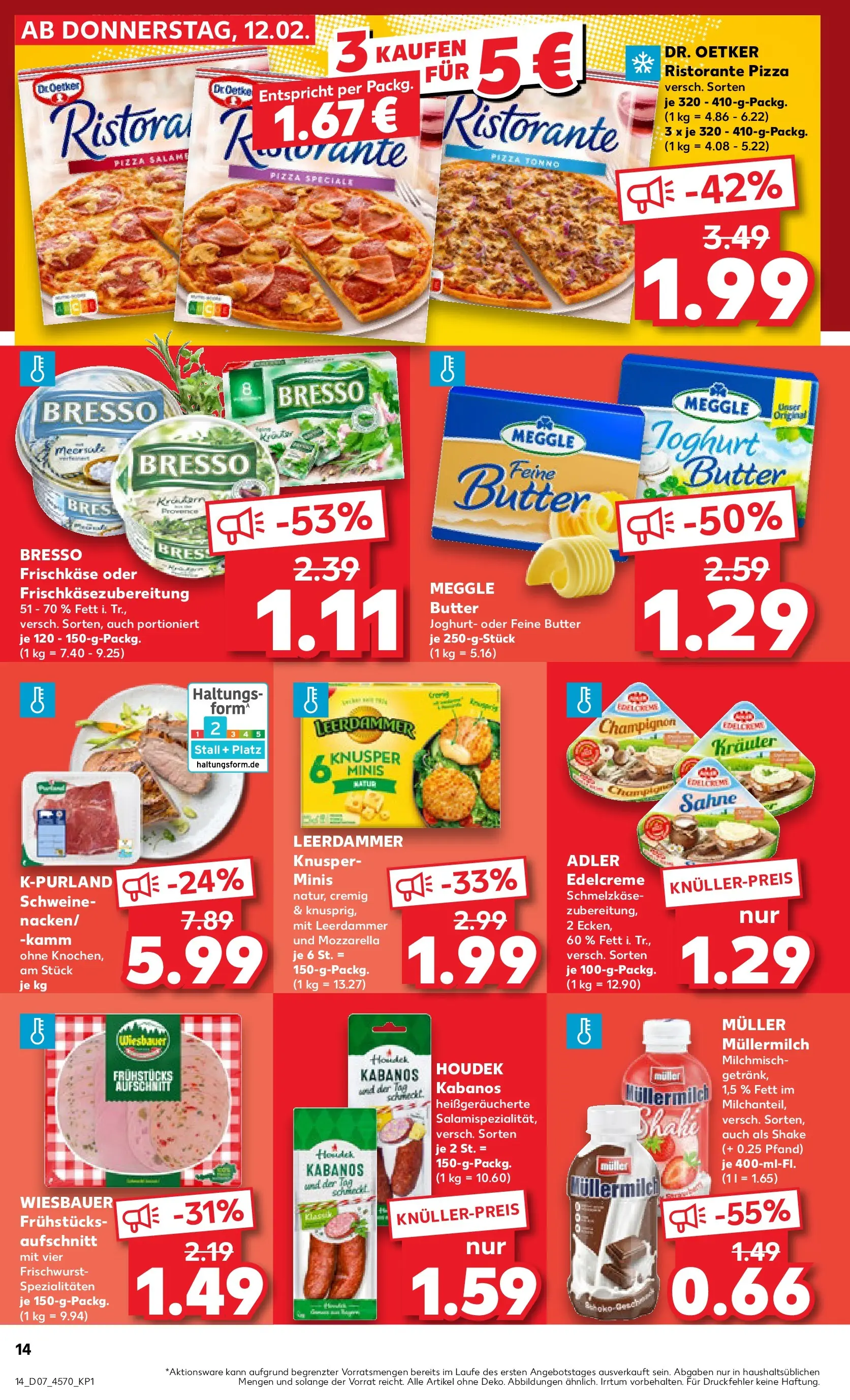 Prospekt Kaufland ab 16.02.2026 » Angebote Online zum Blättern | Seite: 14 | Produkte: Joghurt, Bresso, Müllermilch, Salami