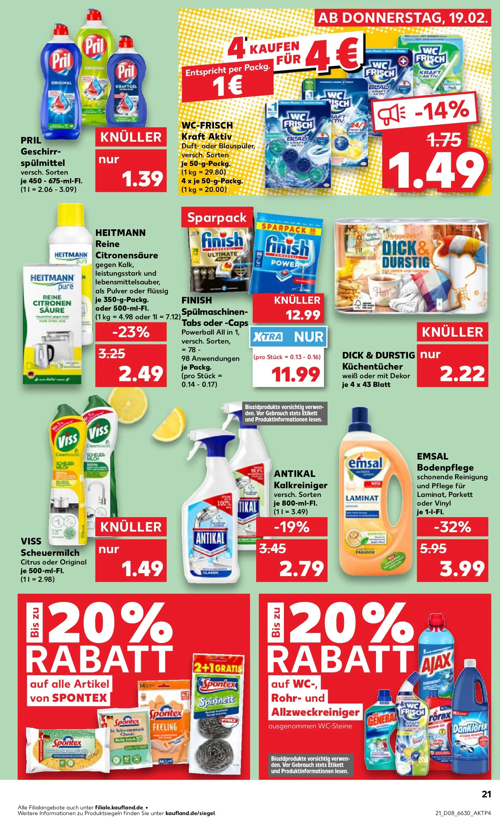 Prospekt Kaufland ab 18.02.2026 » Angebote Online zum Blättern | Seite: 29 | Produkte: Duft, Finish, Wc frisch, Pril
