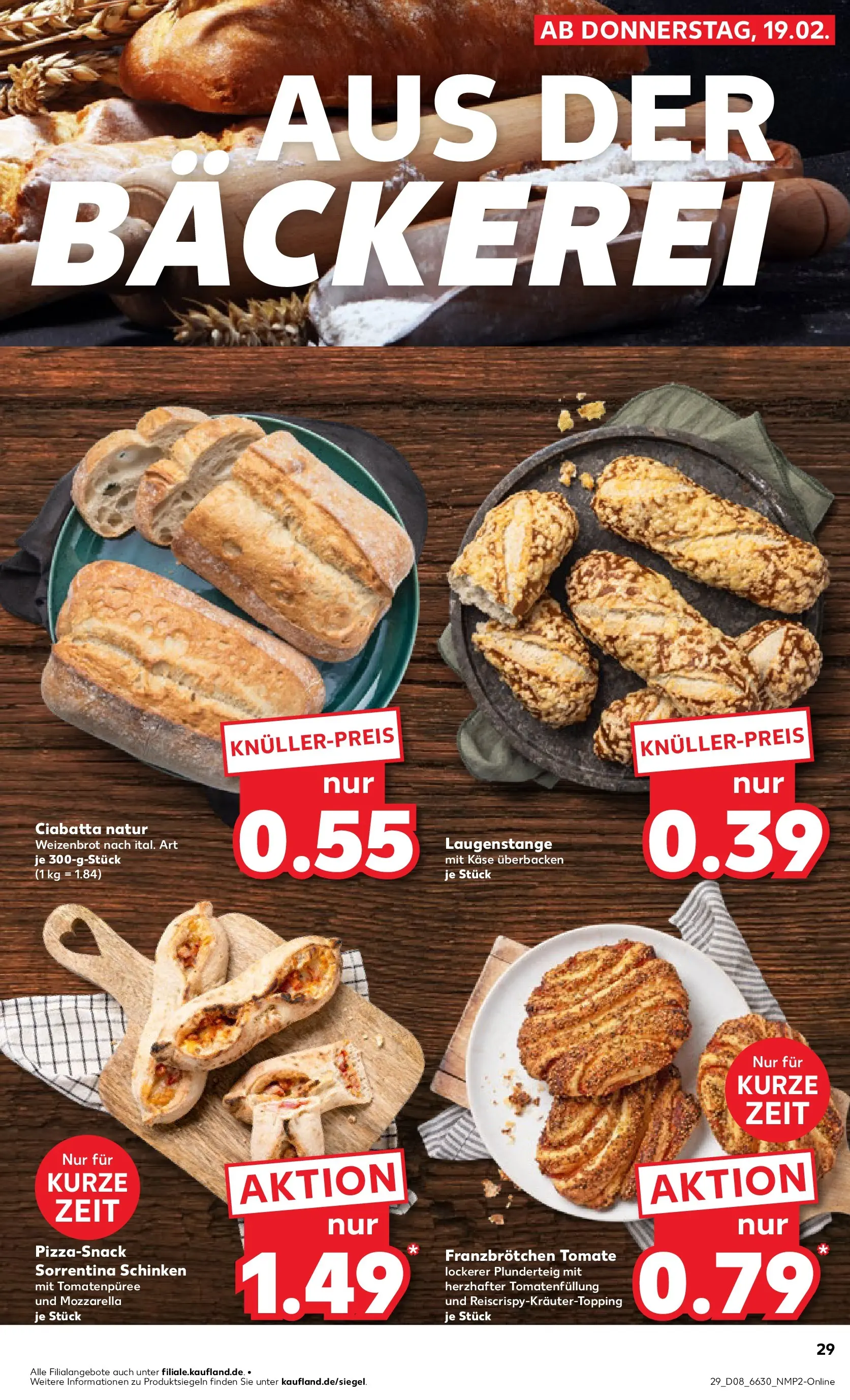 Prospekt Kaufland ab 18.02.2026 » Angebote Online zum Blättern | Seite: 37 | Produkte: Bäckerei, Mozzarella, Tomatenpüree, Pizza