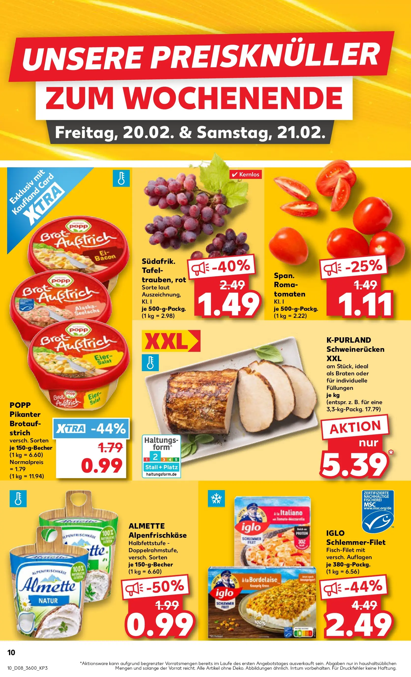 Prospekt Kaufland ab 18.02.2026 » Angebote Online zum Blättern | Seite: 18 | Produkte: Almette, Iglo, Tomaten, Schweinerucken