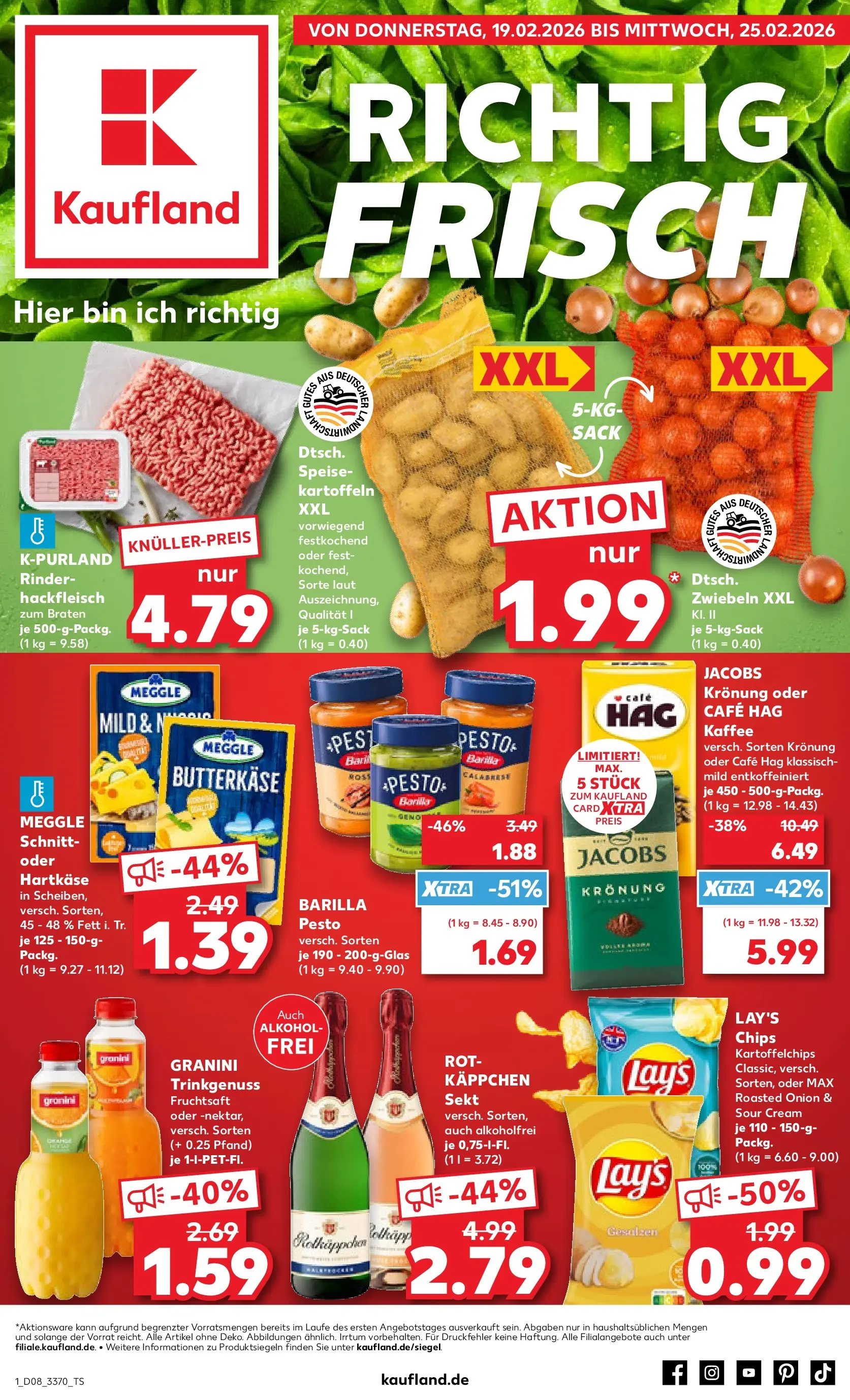Prospekt Kaufland ab 19.02.2026 » Angebote Online zum Blättern | Seite: 9 | Produkte: Kaffee, Barilla pesto, Granini, Chips