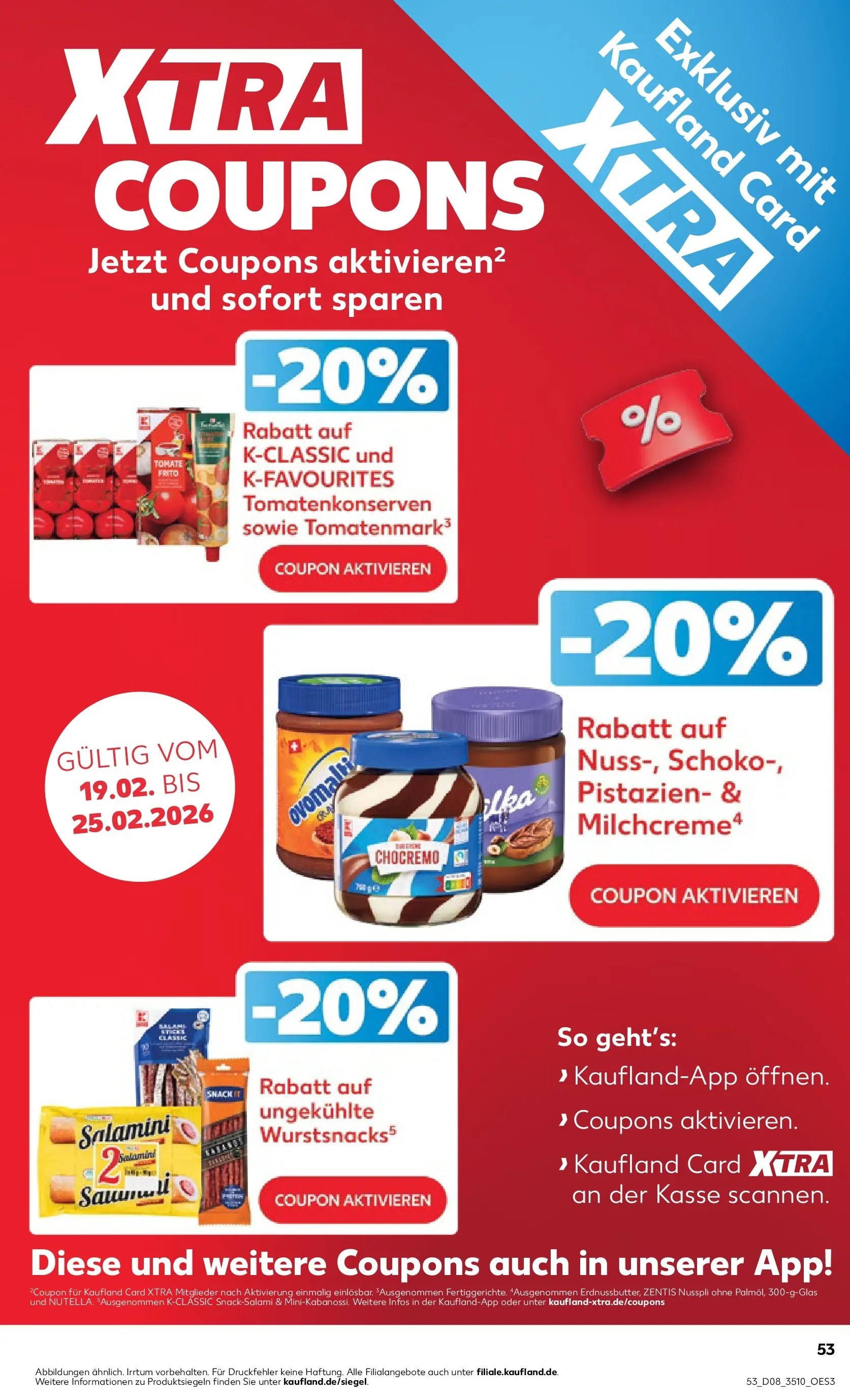 Prospekt Kaufland ab 18.02.2026 » Angebote Online zum Blättern | Seite: 61 | Produkte: Pistazien, Salami, Zentis nusspli