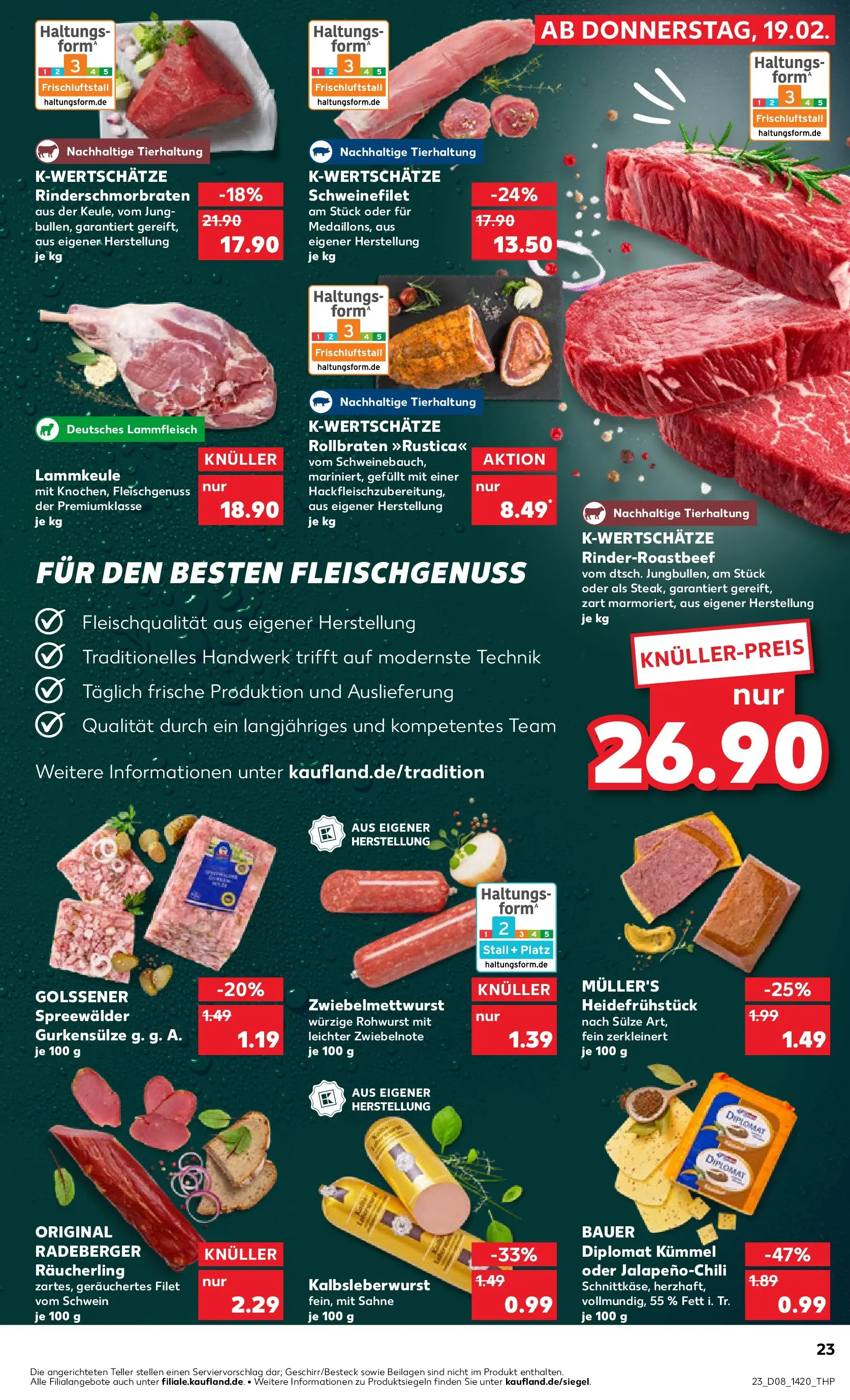 Prospekt Kaufland ab 18.02.2026 » Angebote Online zum Blättern | Seite: 31 | Produkte: Lammkeule, Schweinefilet, Sahne