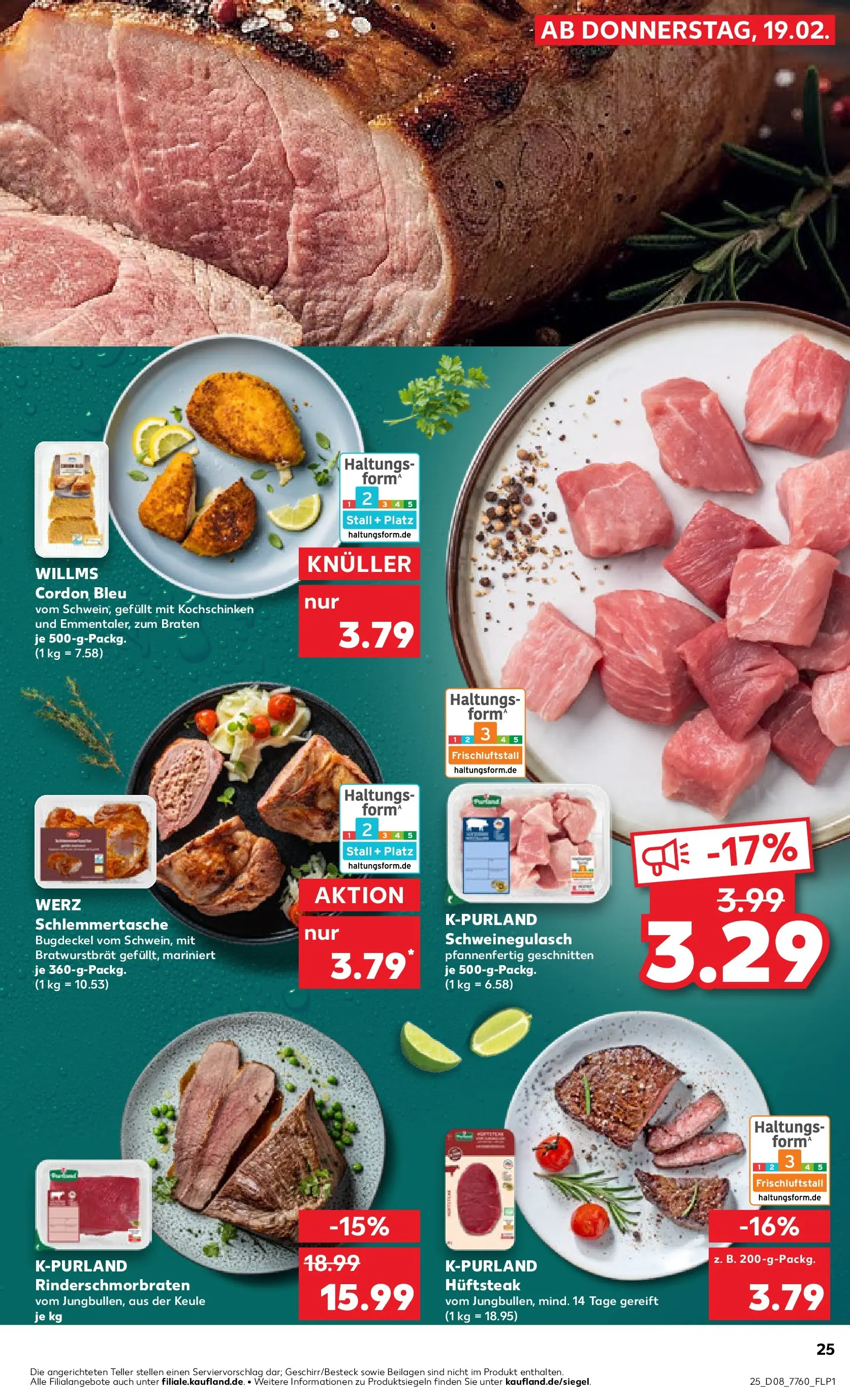 Prospekt Kaufland ab 18.02.2026 » Angebote Online zum Blättern | Seite: 33 | Produkte: Schweinegulasch, Steak