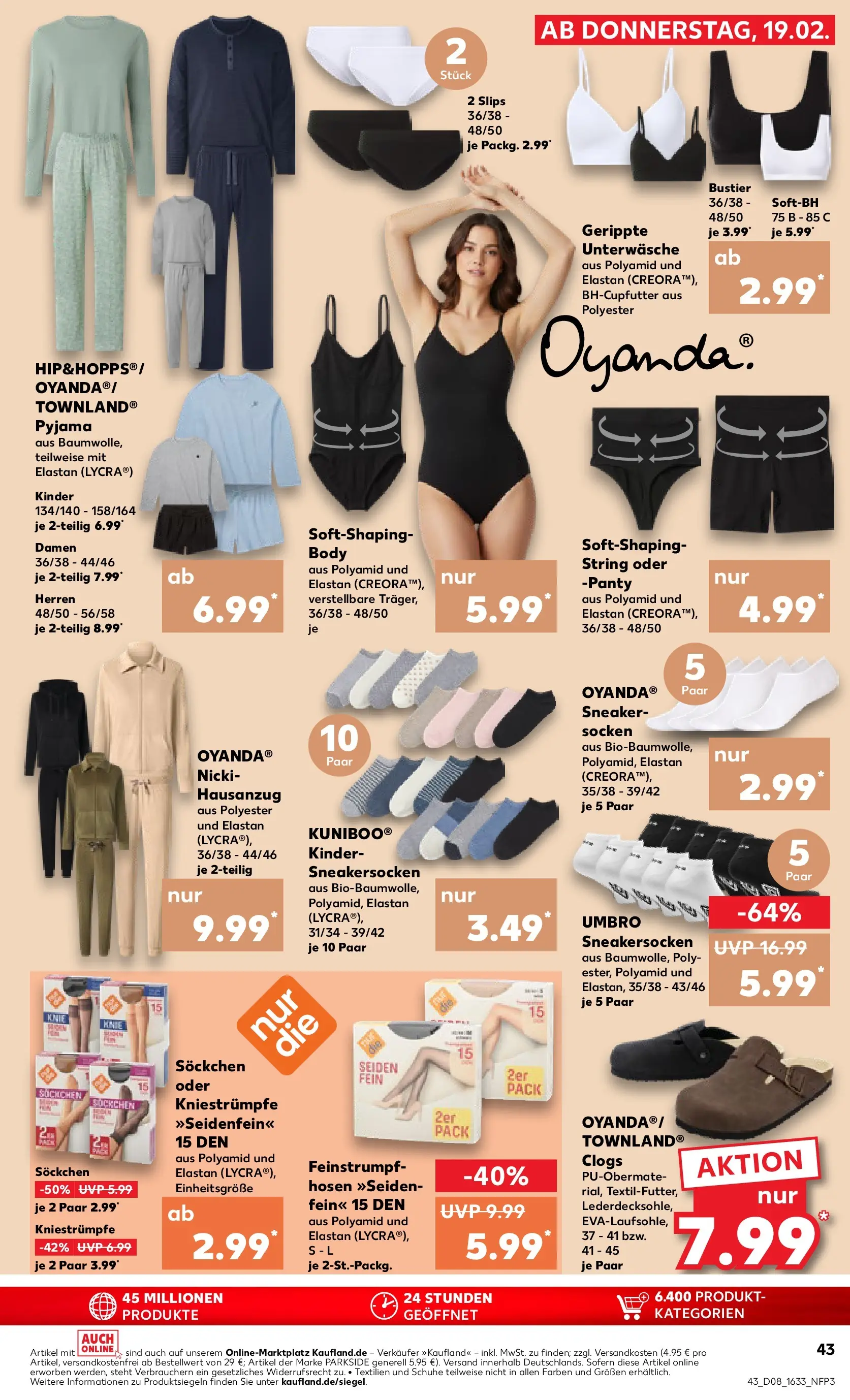 Prospekt Kaufland ab 18.02.2026 » Angebote Online zum Blättern | Seite: 51 | Produkte: Kniestrümpfe, String, Socken, Pyjama