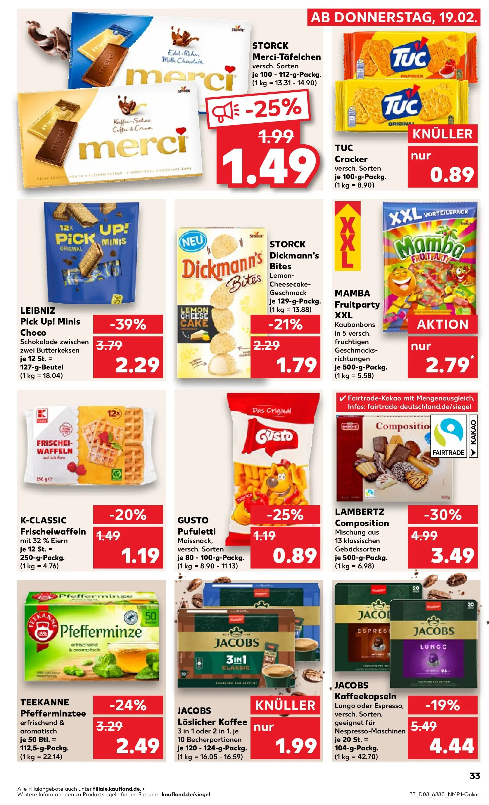 Prospekt Kaufland ab 18.02.2026 » Angebote Online zum Blättern | Seite: 41 | Produkte: Merci, Kaffee, Schokolade, Waffeln