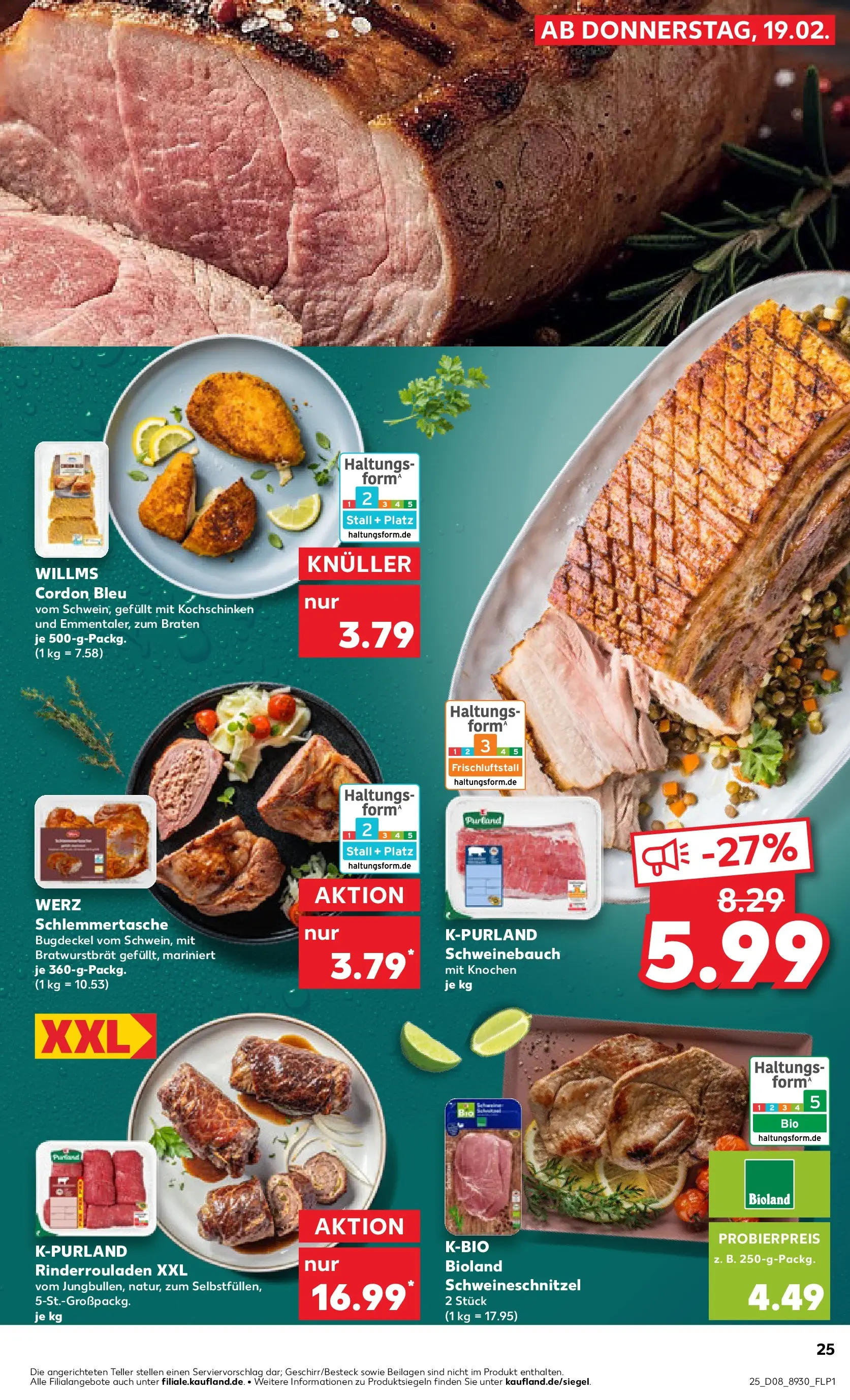 Prospekt Kaufland ab 19.02.2026 » Angebote Online zum Blättern | Seite: 33 | Produkte: Rinderrouladen, Schweinebauch