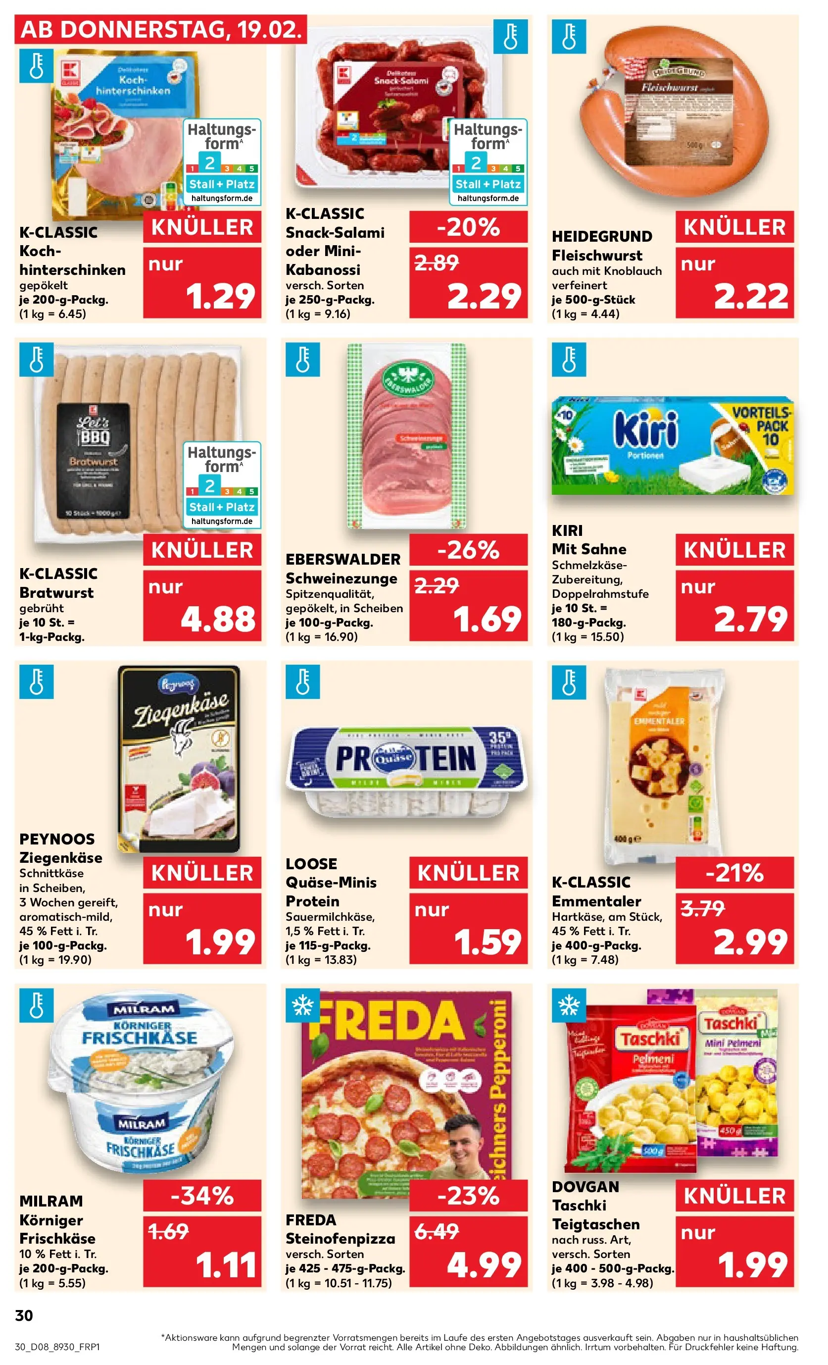 Prospekt Kaufland ab 19.02.2026 » Angebote Online zum Blättern | Seite: 38 | Produkte: Bratwurst, Knoblauch, Pizza, Frischkase