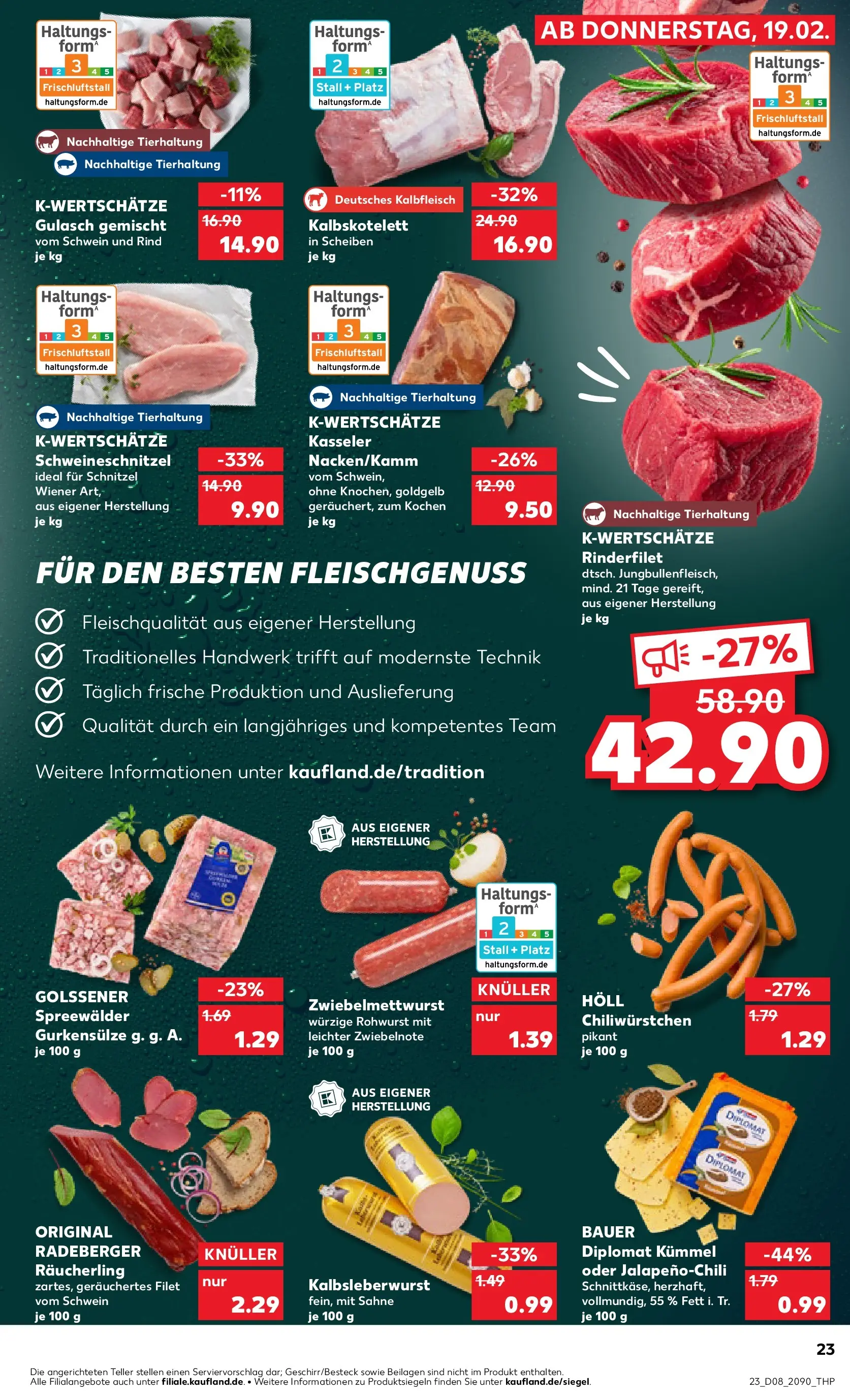 Prospekt Kaufland ab 19.02.2026 » Angebote Online zum Blättern | Seite: 31 | Produkte: Rinderfilet, Gulasch, Chili, Sahne