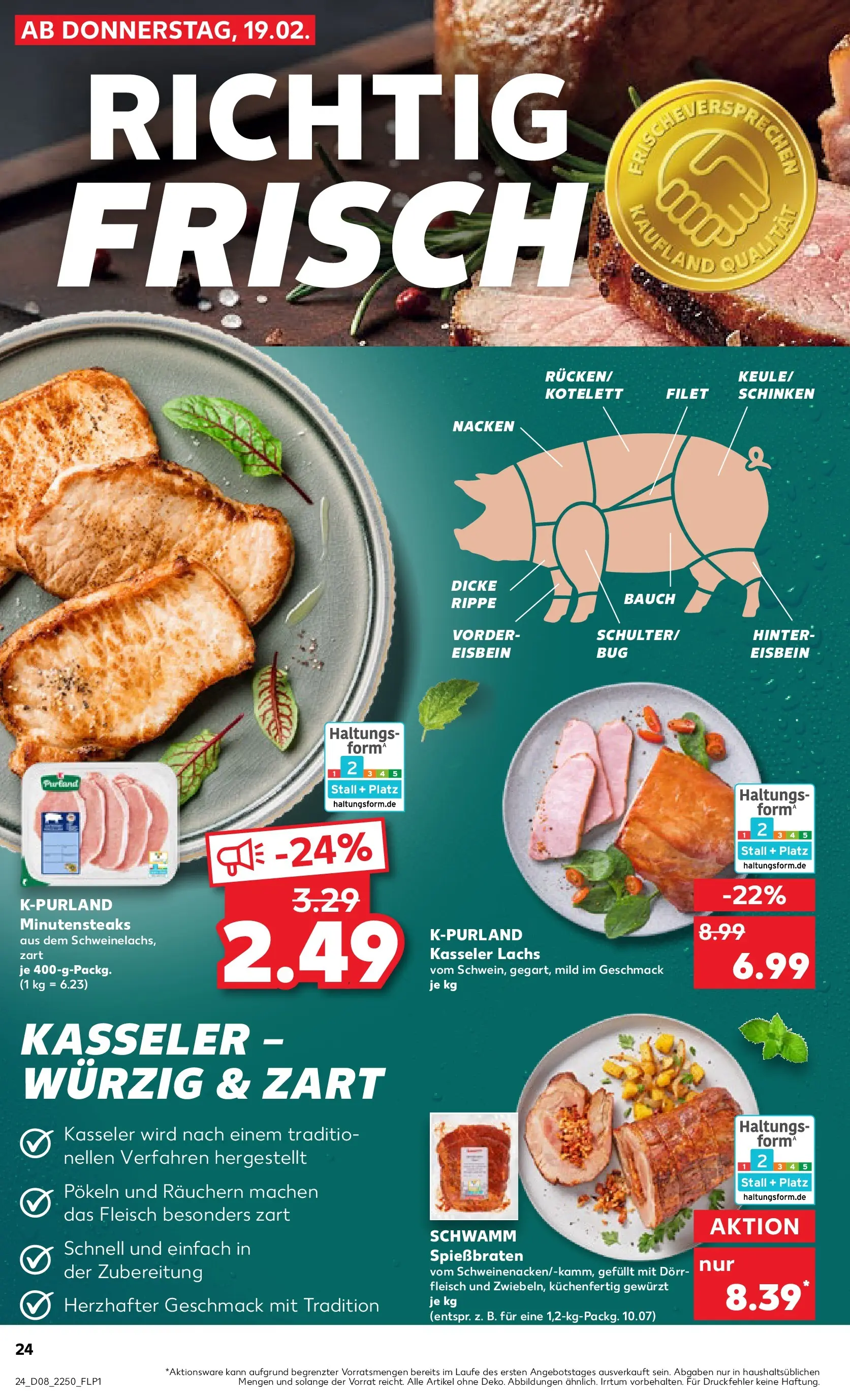 Prospekt Kaufland ab 19.02.2026 » Angebote Online zum Blättern | Seite: 32 | Produkte: Lachs, Schinken, Steak, Fleisch