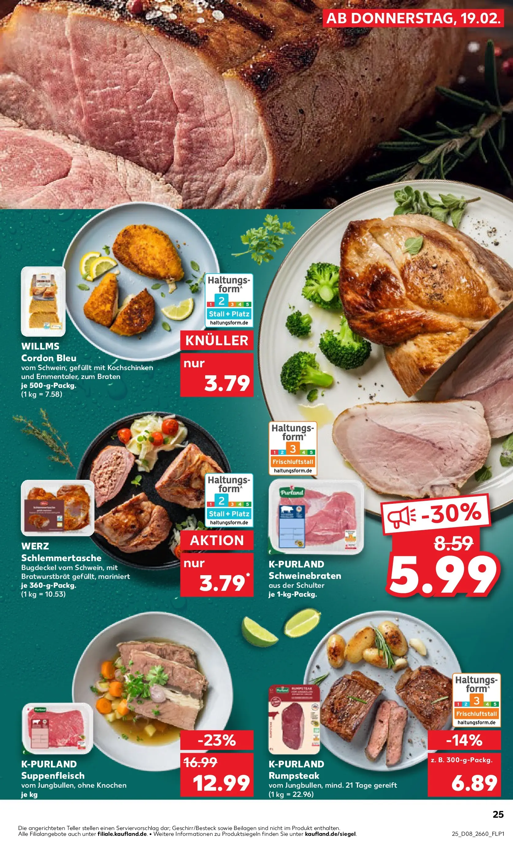 Prospekt Kaufland ab 19.02.2026 » Angebote Online zum Blättern | Seite: 33 | Produkte: Rumpsteak, Suppenfleisch, Steak