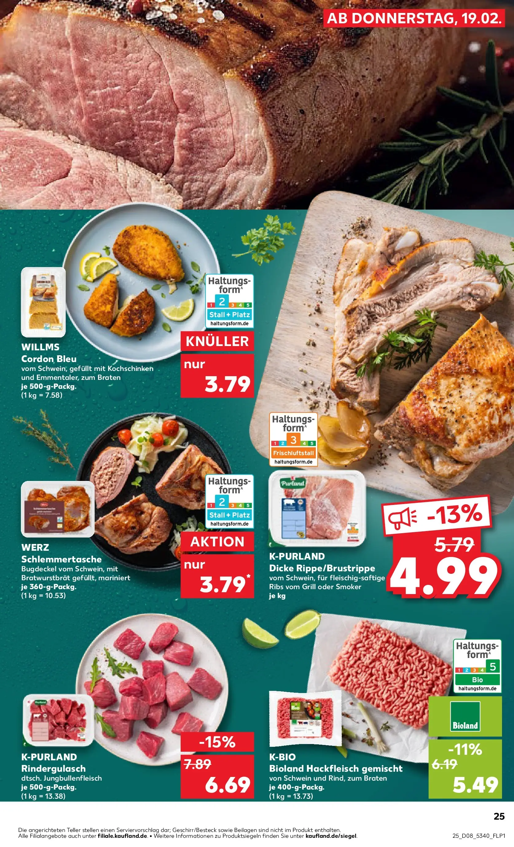 Prospekt Kaufland ab 19.02.2026 » Angebote und Werbung Online | Seite: 33 | Produkte: Grill, Rindergulasch, Hackfleisch Prospekt Kaufland ab 19.02.2026 » Angebote Online zum Blättern | Seite: 33 | Produkte: Grill, Rindergulasch, Hackfleisch