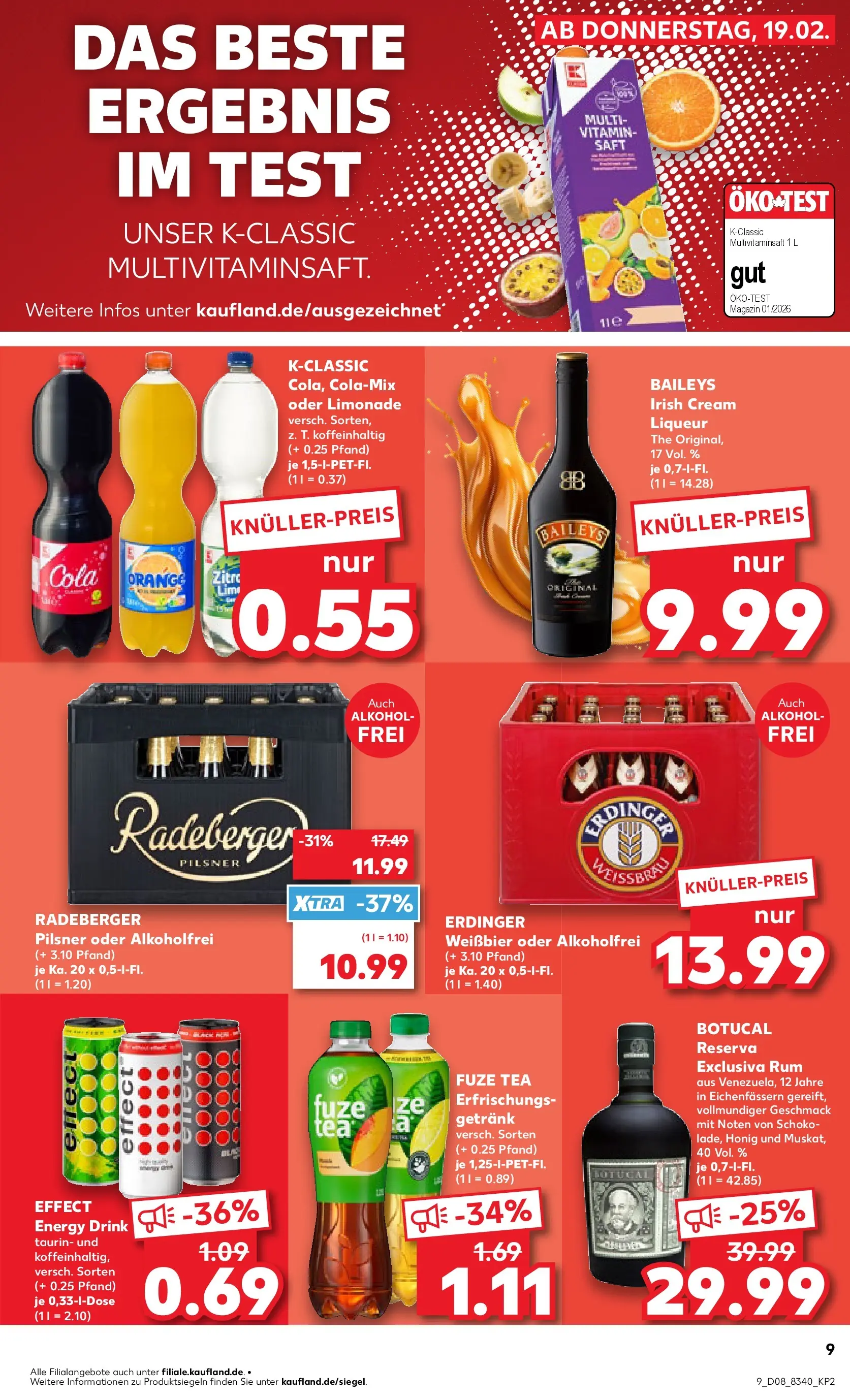 Prospekt Kaufland ab 18.02.2026 » Angebote Online zum Blättern | Seite: 17 | Produkte: Fuze tea, Erdinger, Cola, Radeberger pilsner