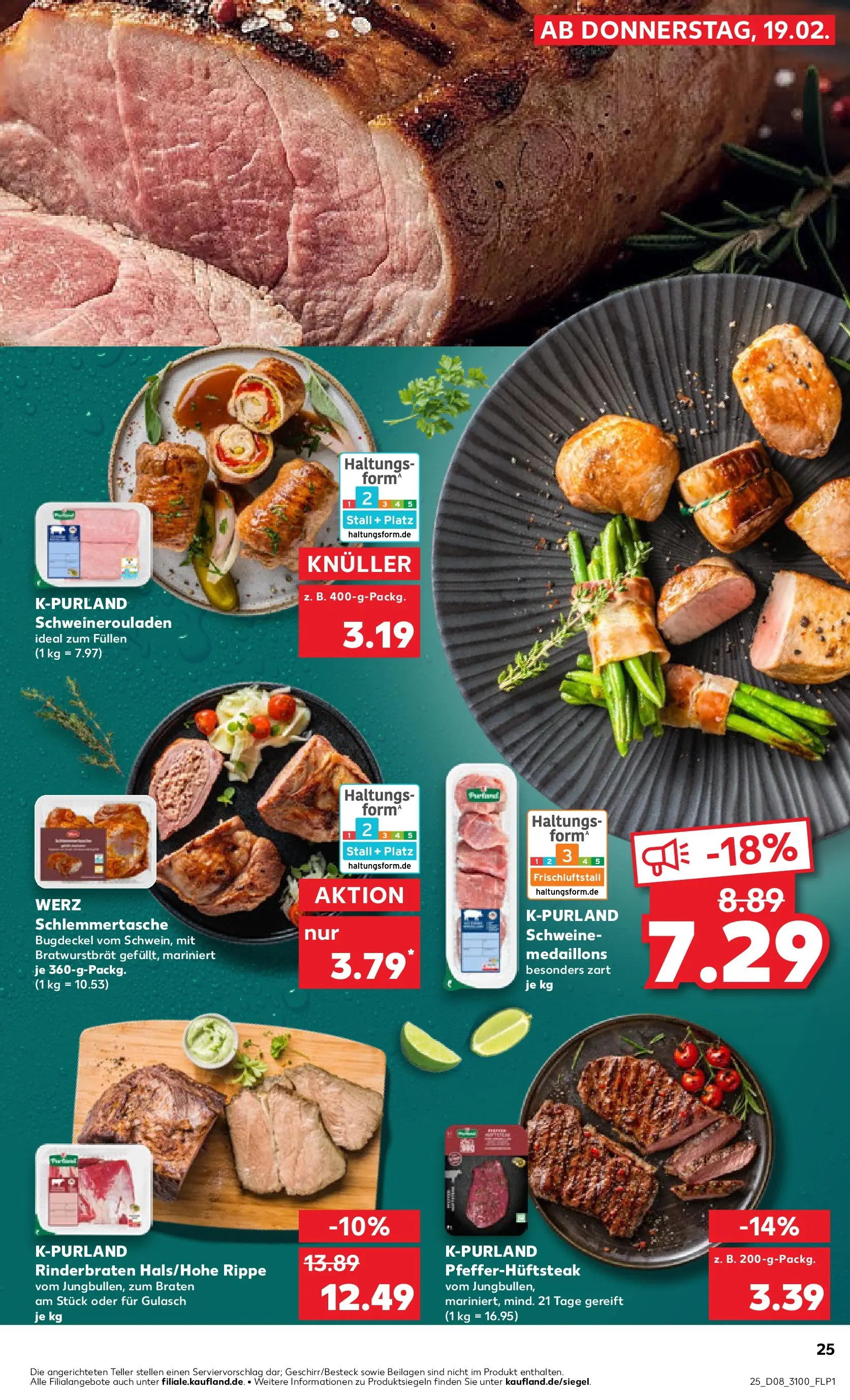 Prospekt Kaufland ab 19.02.2026 » Angebote und Werbung Online | Seite: 33 | Produkte: Rinderbraten, Gulasch, Steak Prospekt Kaufland ab 19.02.2026 » Angebote Online zum Blättern | Seite: 33 | Produkte: Rinderbraten, Gulasch, Steak