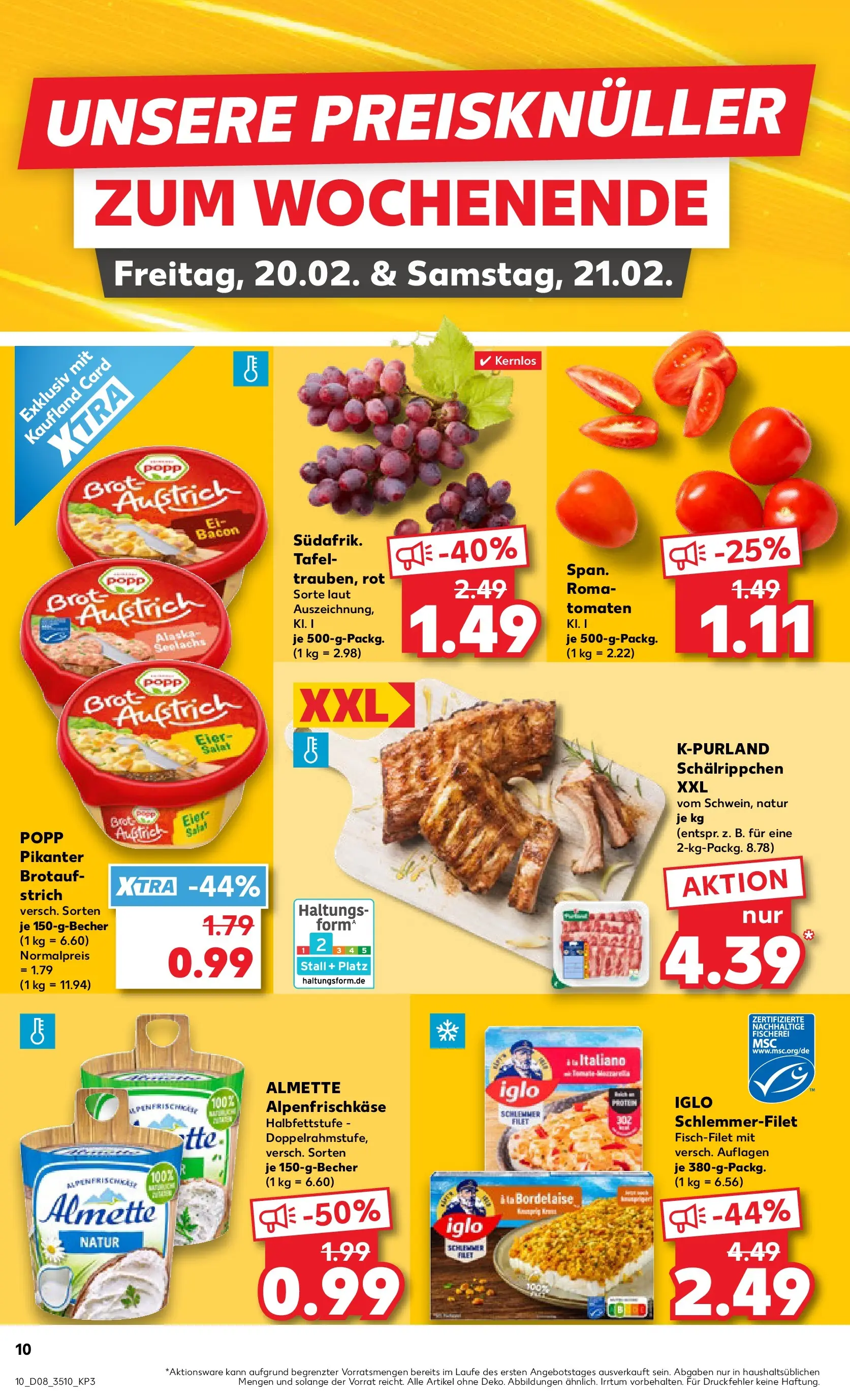 Prospekt Kaufland ab 19.02.2026 » Angebote Online zum Blättern | Seite: 18 | Produkte: Almette, Iglo, Tomaten, Brot