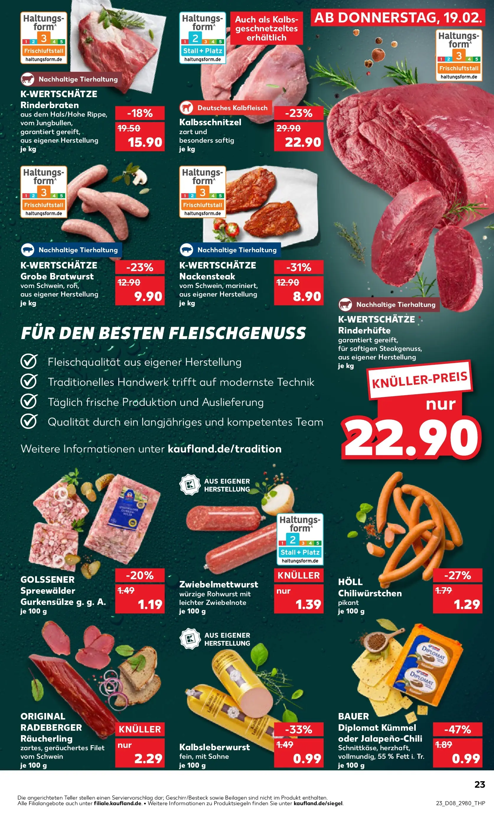 Prospekt Kaufland ab 19.02.2026 » Angebote Online zum Blättern | Seite: 31 | Produkte: Rinderbraten, Bratwurst, Sahne