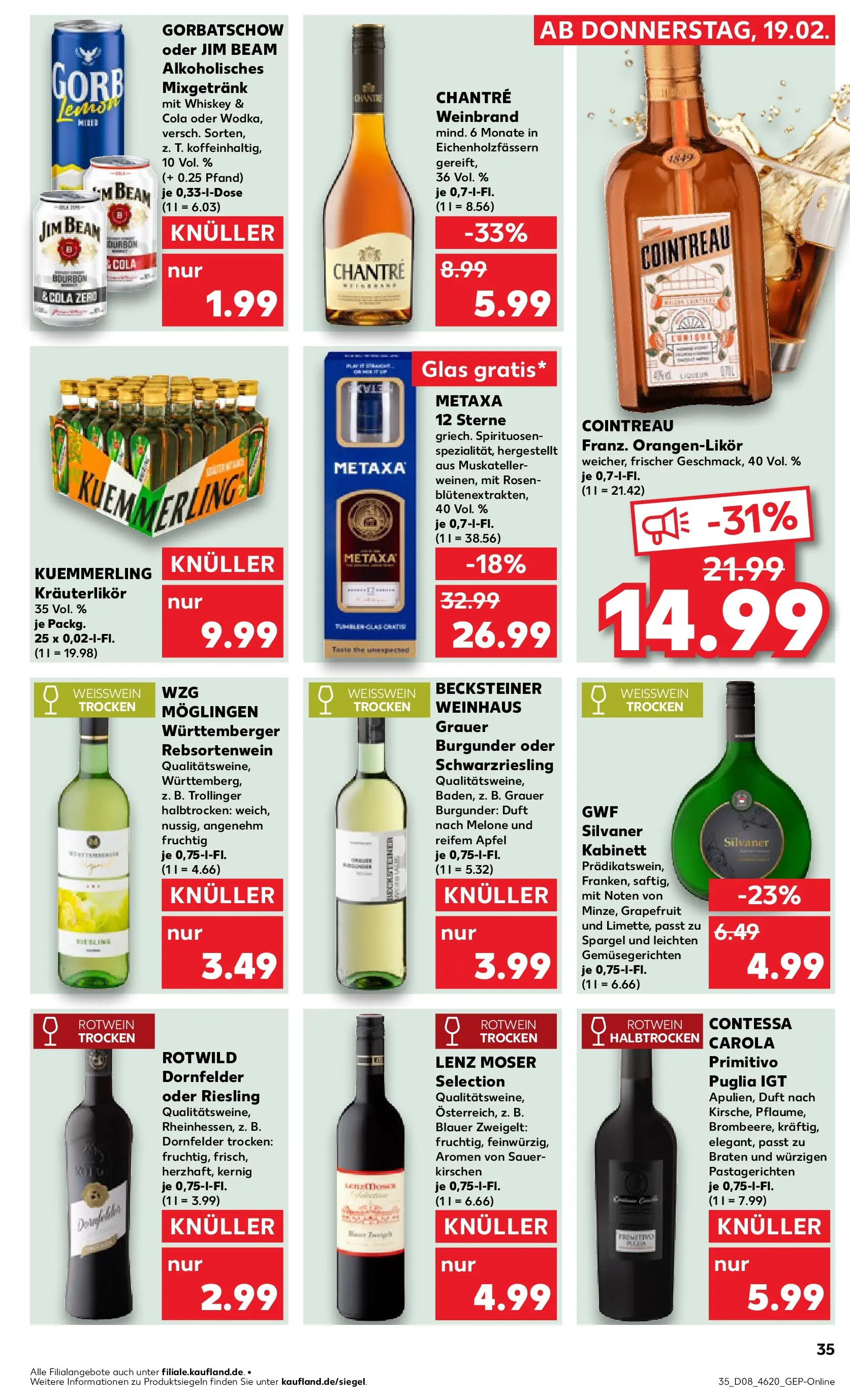 Prospekt Kaufland ab 19.02.2026 » Angebote Online zum Blättern | Seite: 43 | Produkte: Jim beam, Cola, Rotwein, Kirschen