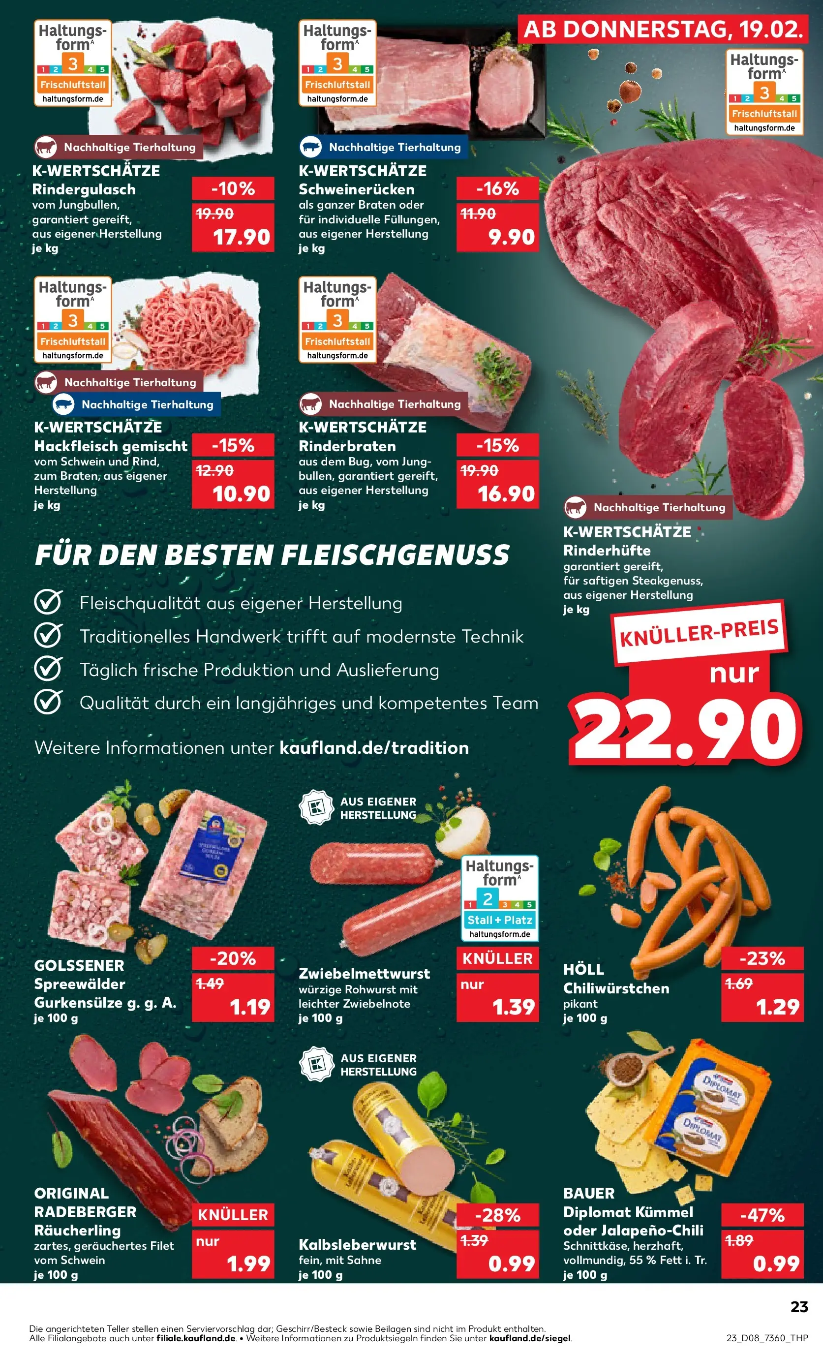 Prospekt Kaufland ab 18.02.2026 » Angebote Online zum Blättern | Seite: 31 | Produkte: Rinderbraten, Rindergulasch, Schweinerucken, Sahne