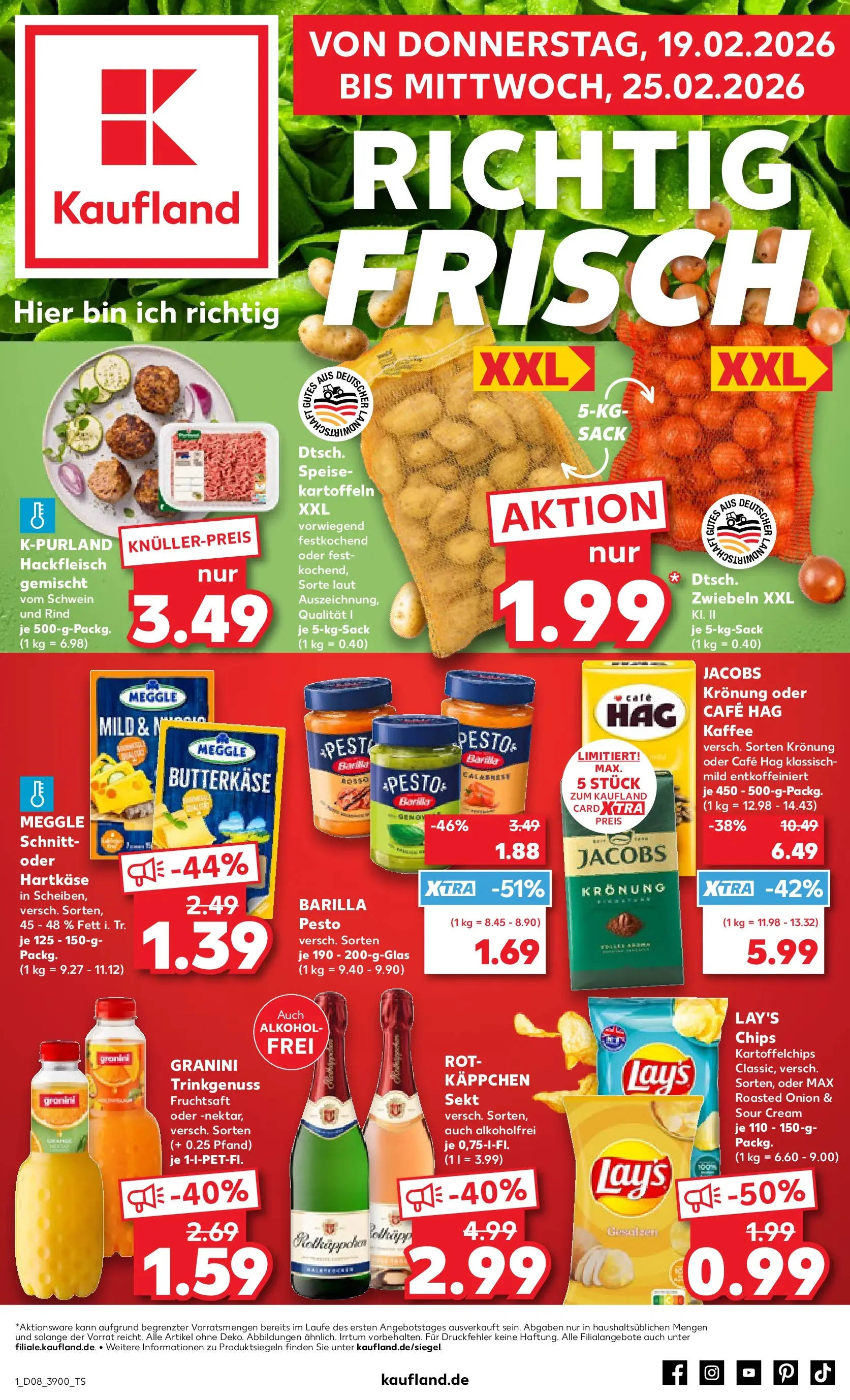 Prospekt Kaufland ab 19.02.2026 » Angebote Online zum Blättern | Seite: 9 | Produkte: Rotkappchen sekt, Barilla, Kartoffeln, Rotkäppchen