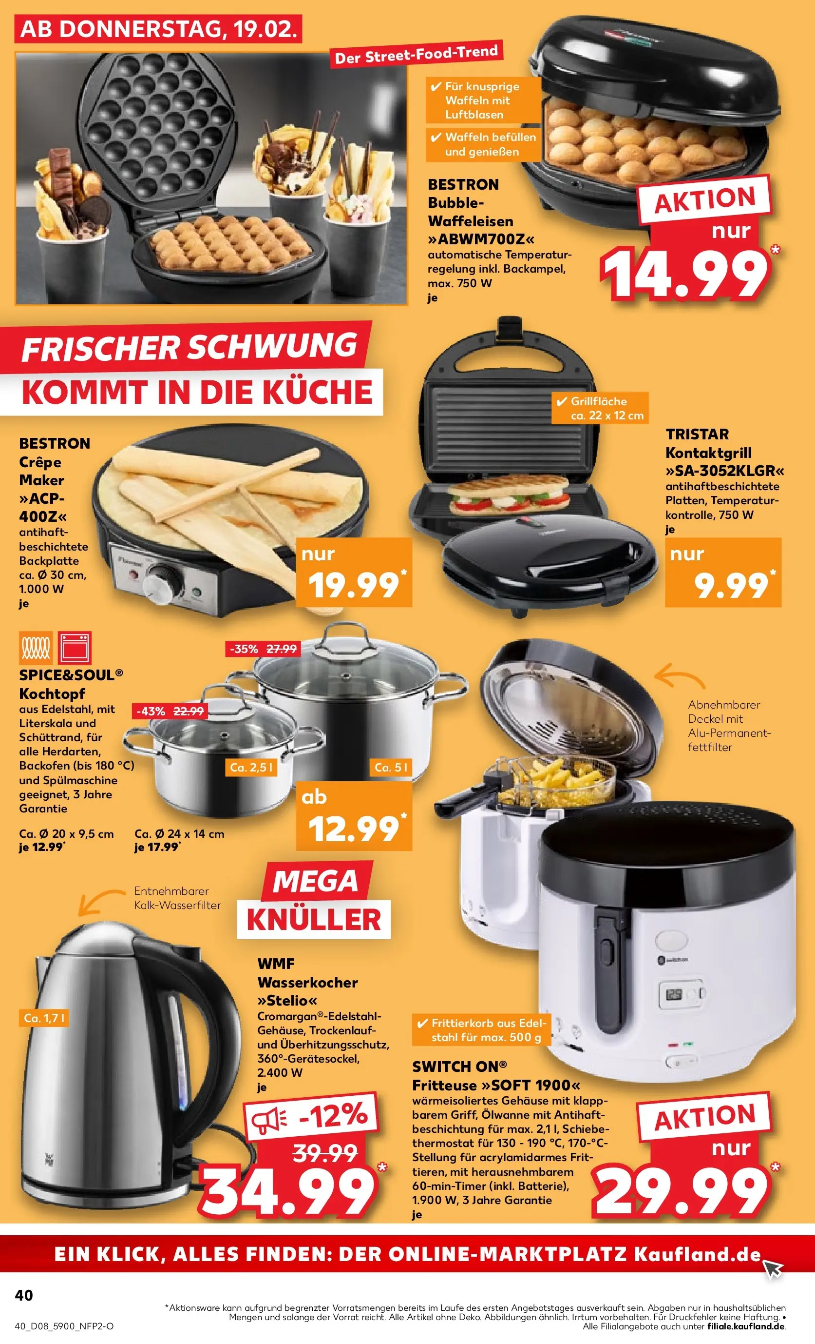 Prospekt Kaufland ab 19.02.2026 » Angebote Online zum Blättern | Seite: 52 | Produkte: Küche, Backofen, Fritteuse, Waffeleisen