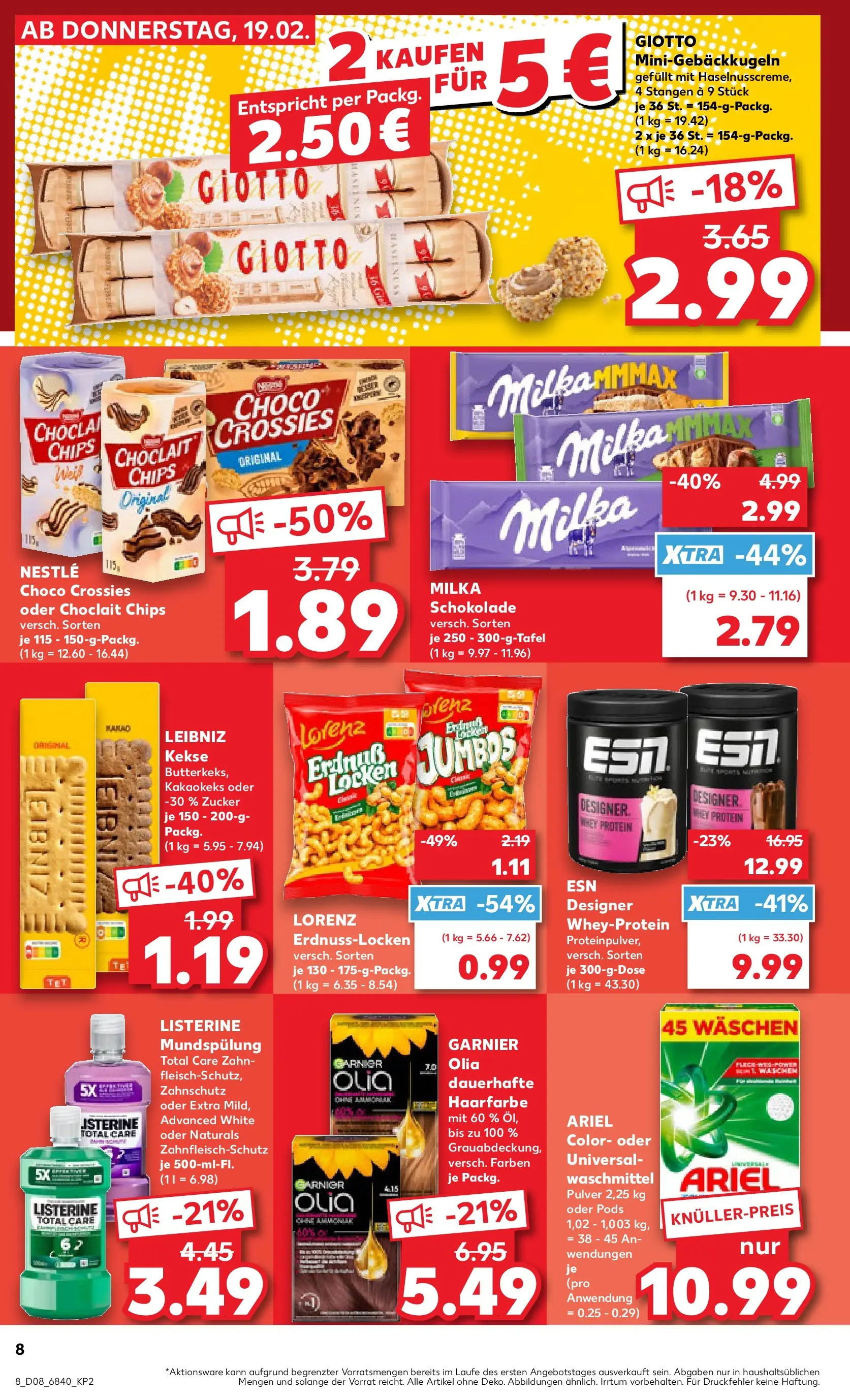 Prospekt Kaufland ab 19.02.2026 » Angebote Online zum Blättern | Seite: 16 | Produkte: Ariel, Waschmittel, Chips, Listerine