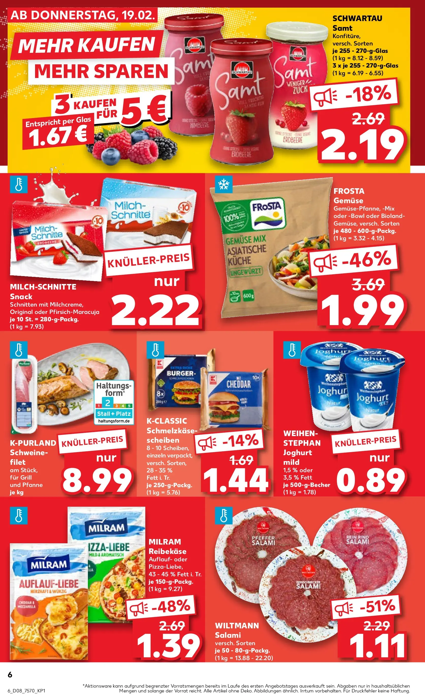 Prospekt Kaufland ab 19.02.2026 » Angebote Online zum Blättern | Seite: 14 | Produkte: Joghurt, Küche, Himbeere, Reibekase
