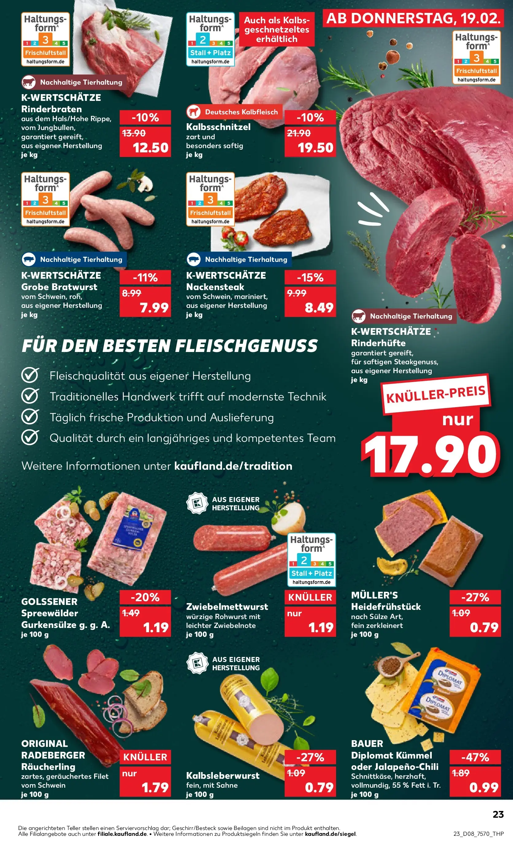 Prospekt Kaufland ab 19.02.2026 » Angebote Online zum Blättern | Seite: 31 | Produkte: Rinderbraten, Bratwurst, Steak, Sahne