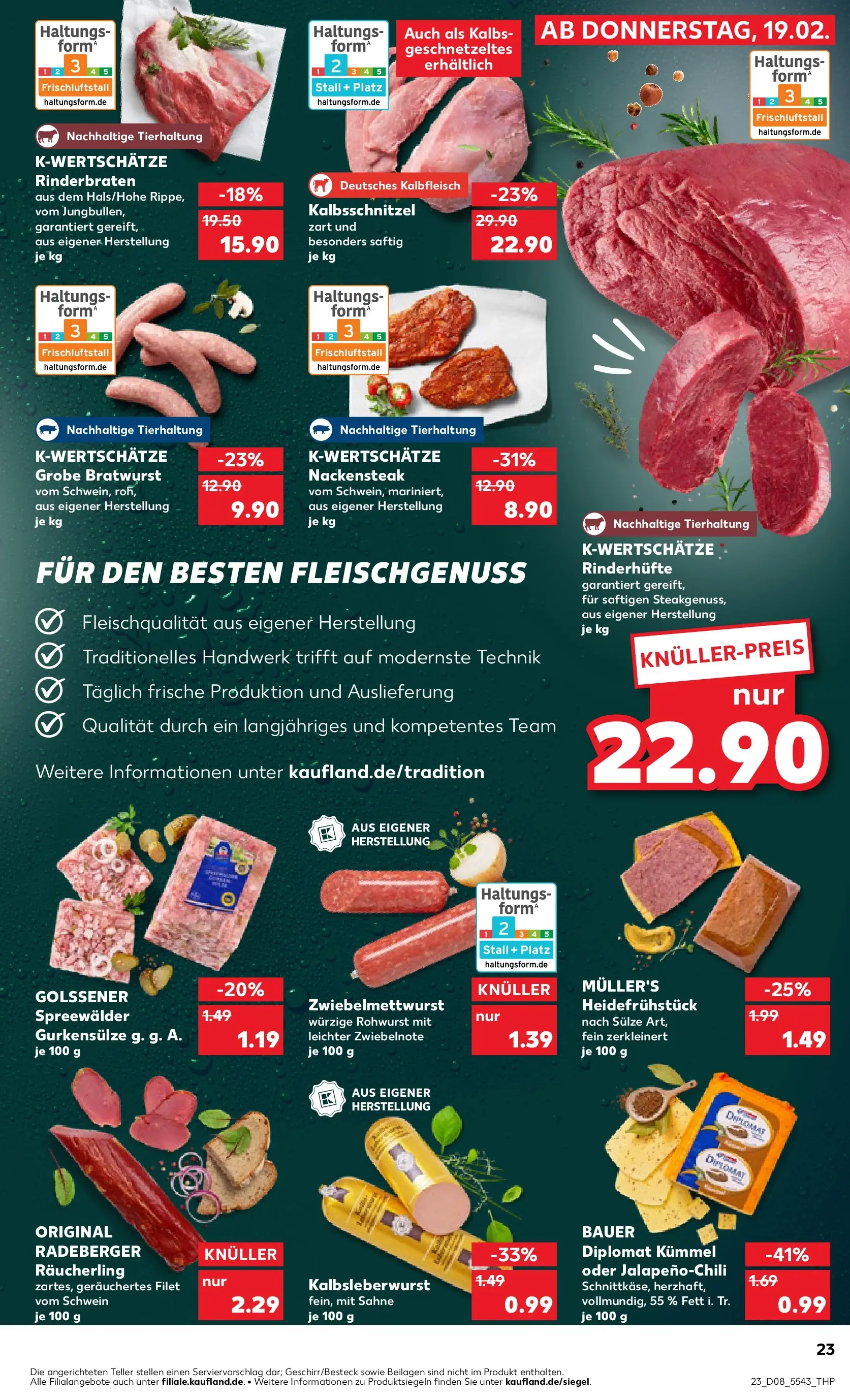 Prospekt Kaufland ab 19.02.2026 » Angebote Online zum Blättern | Seite: 31 | Produkte: Rinderbraten, Bratwurst, Sahne