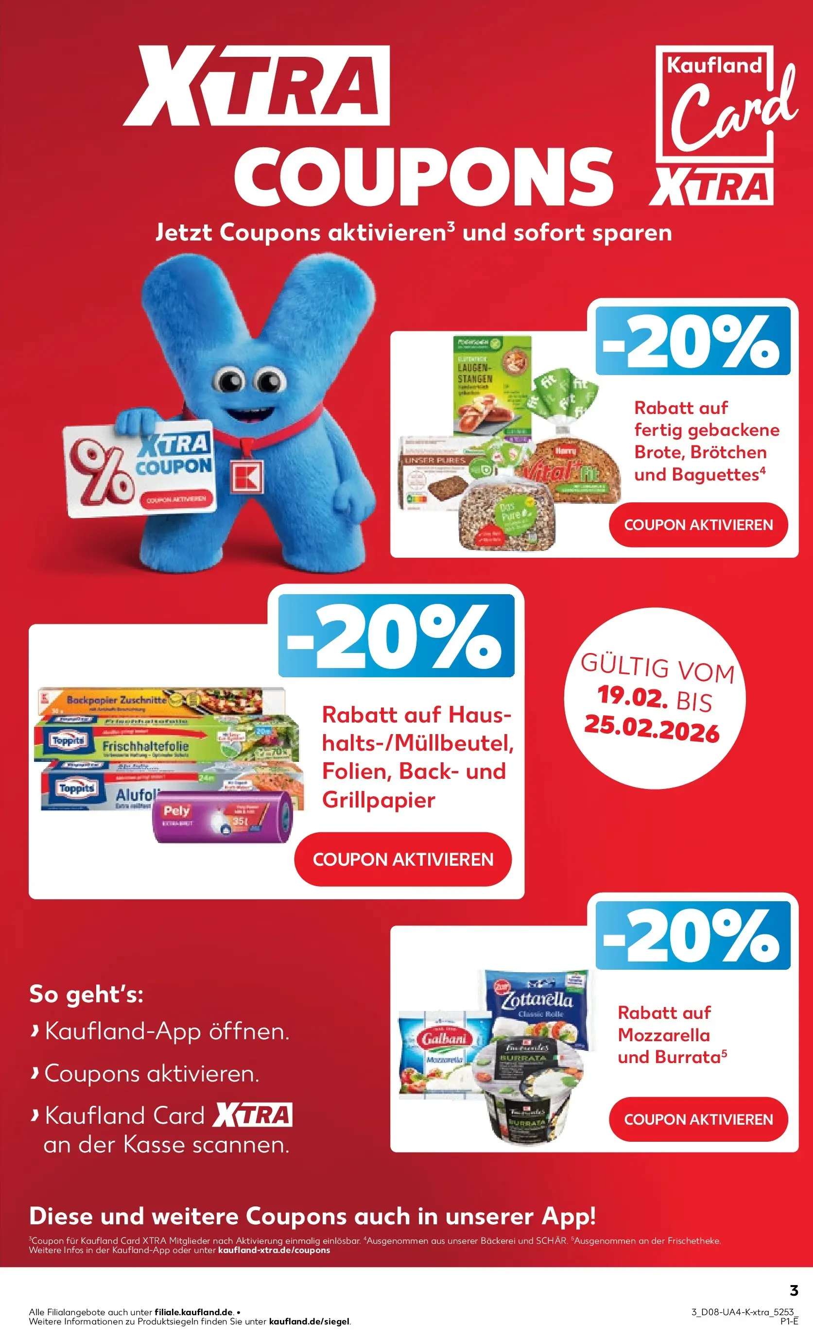 Prospekt Kaufland ab 19.02.2026 » Angebote Online zum Blättern | Seite: 3 | Produkte: Bäckerei, Mozzarella, Burrata