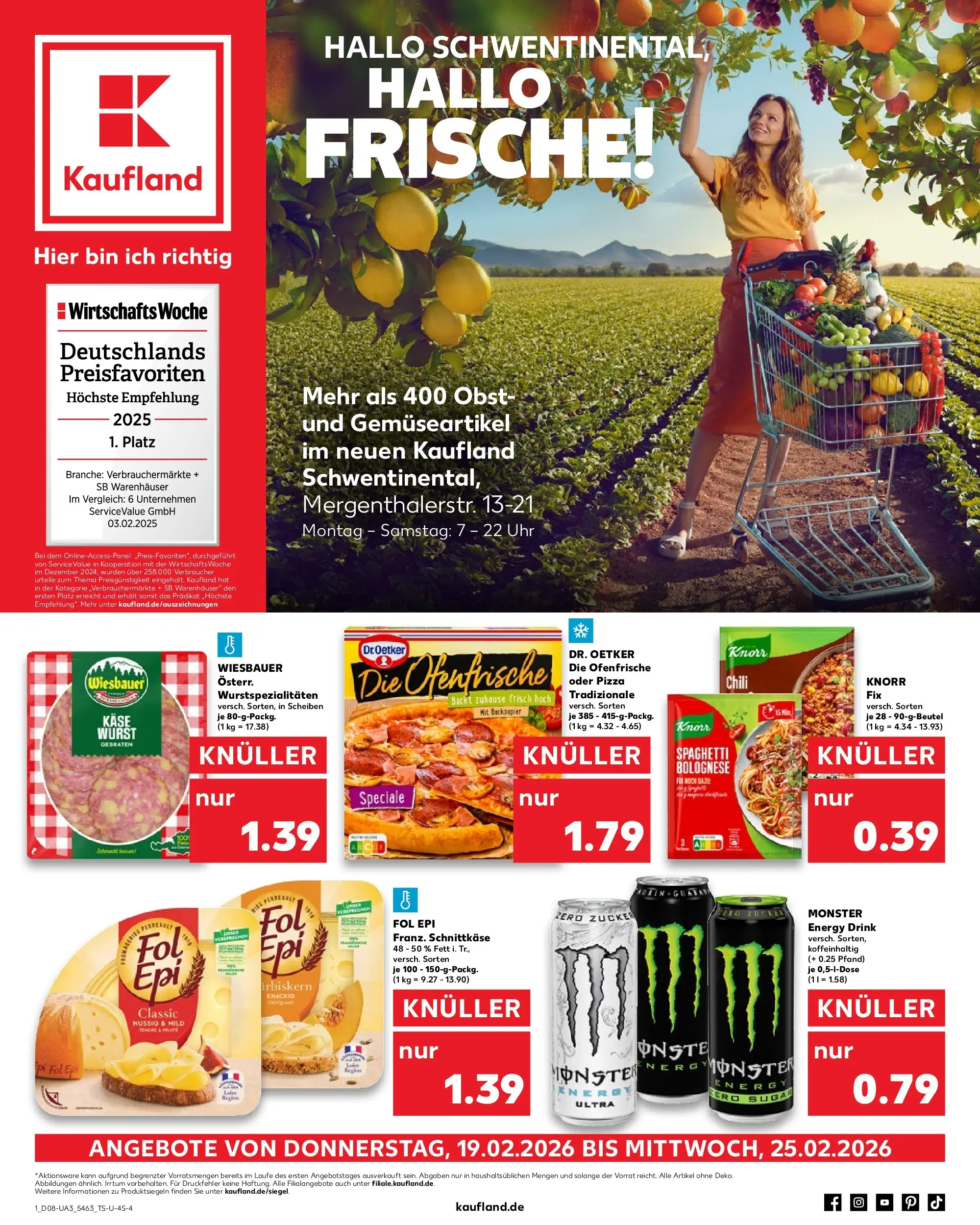 Prospekt Kaufland ab 19.02.2026 » Angebote Online zum Blättern | Seite: 9 | Produkte: Knorr fix, Knorr, Monster, Obst