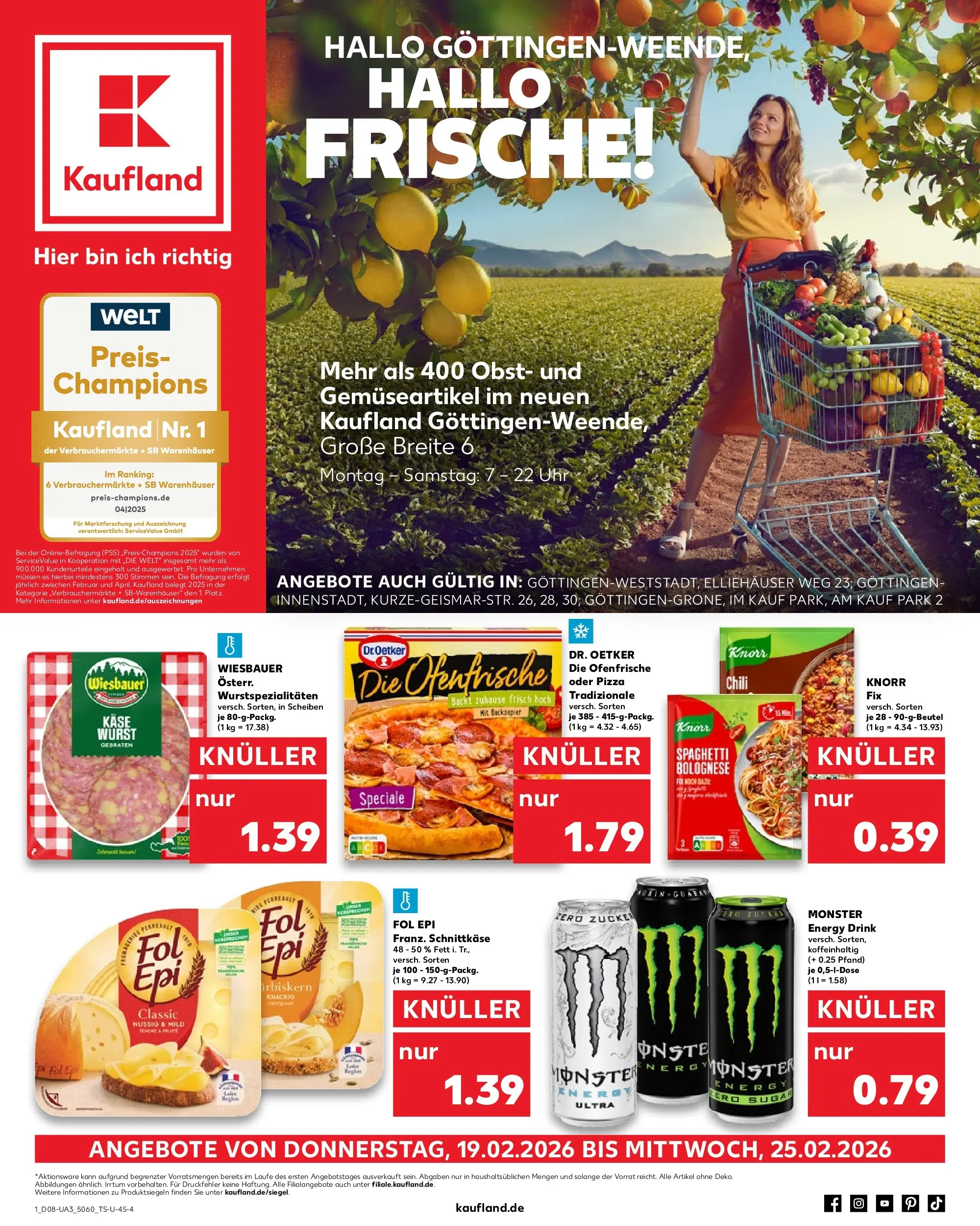 Prospekt Kaufland ab 19.02.2026 » Angebote Online zum Blättern | Seite: 9 | Produkte: Energy, Käse, Wurst, Uhr