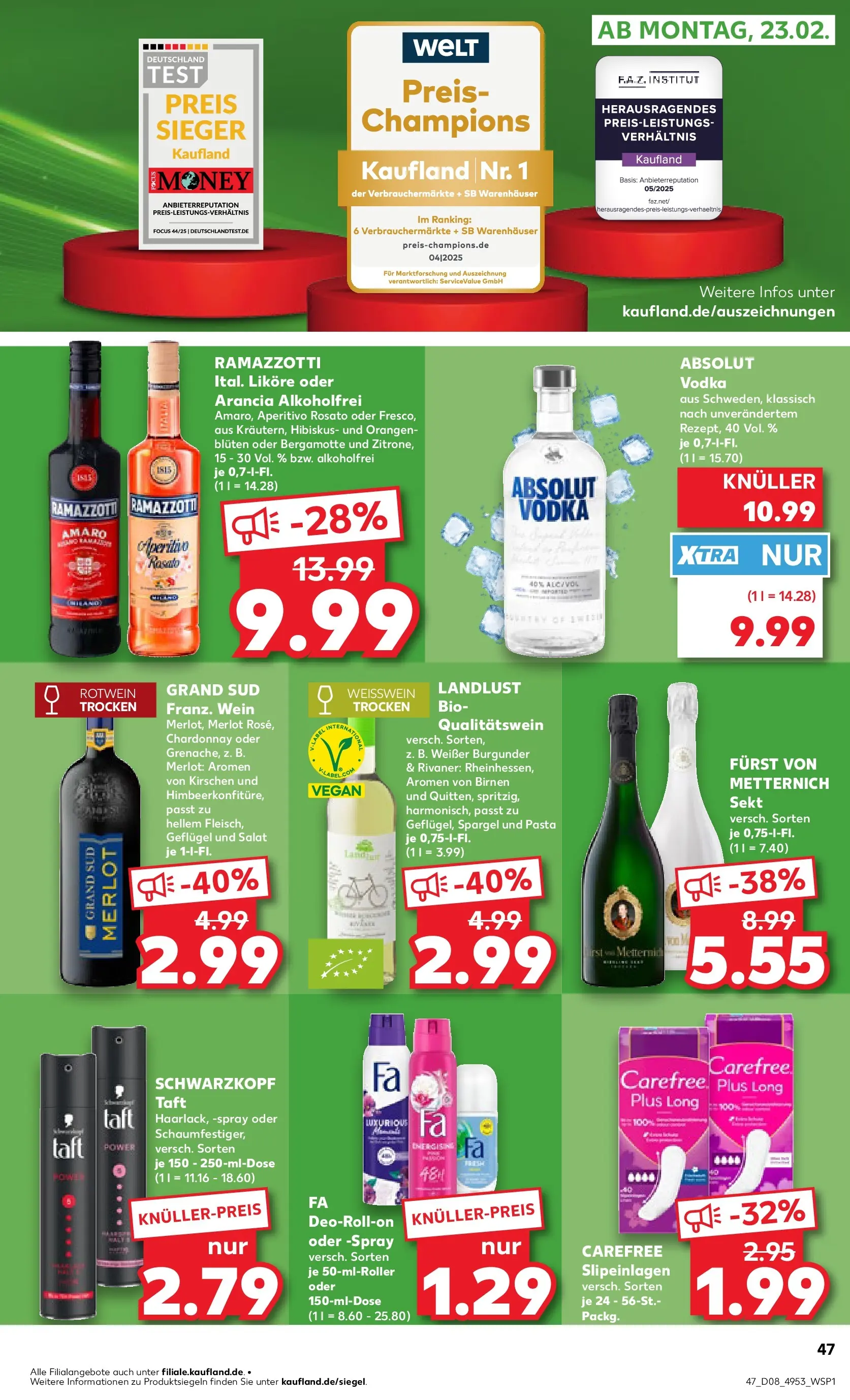 Prospekt Kaufland ab 19.02.2026 » Angebote Online zum Blättern | Seite: 55 | Produkte: Furst von metternich, Rotwein, Orangen, Ramazzotti
