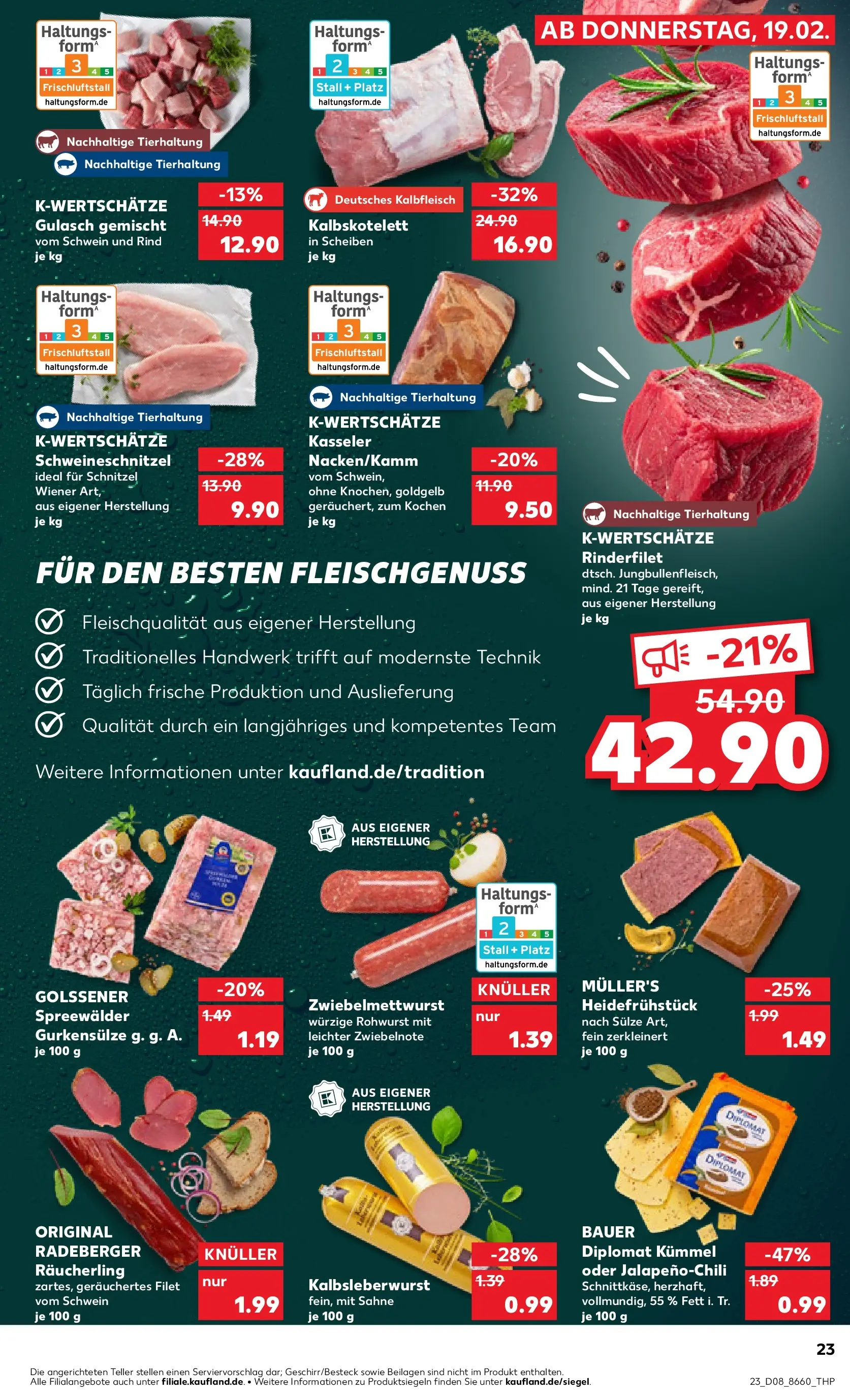 Prospekt Kaufland ab 19.02.2026 » Angebote und Werbung Online | Seite: 31 | Produkte: Rinderfilet, Schnitzel, Gulasch, Sahne Prospekt Kaufland ab 19.02.2026 » Angebote Online zum Blättern | Seite: 31 | Produkte: Rinderfilet, Schnitzel, Gulasch, Sahne