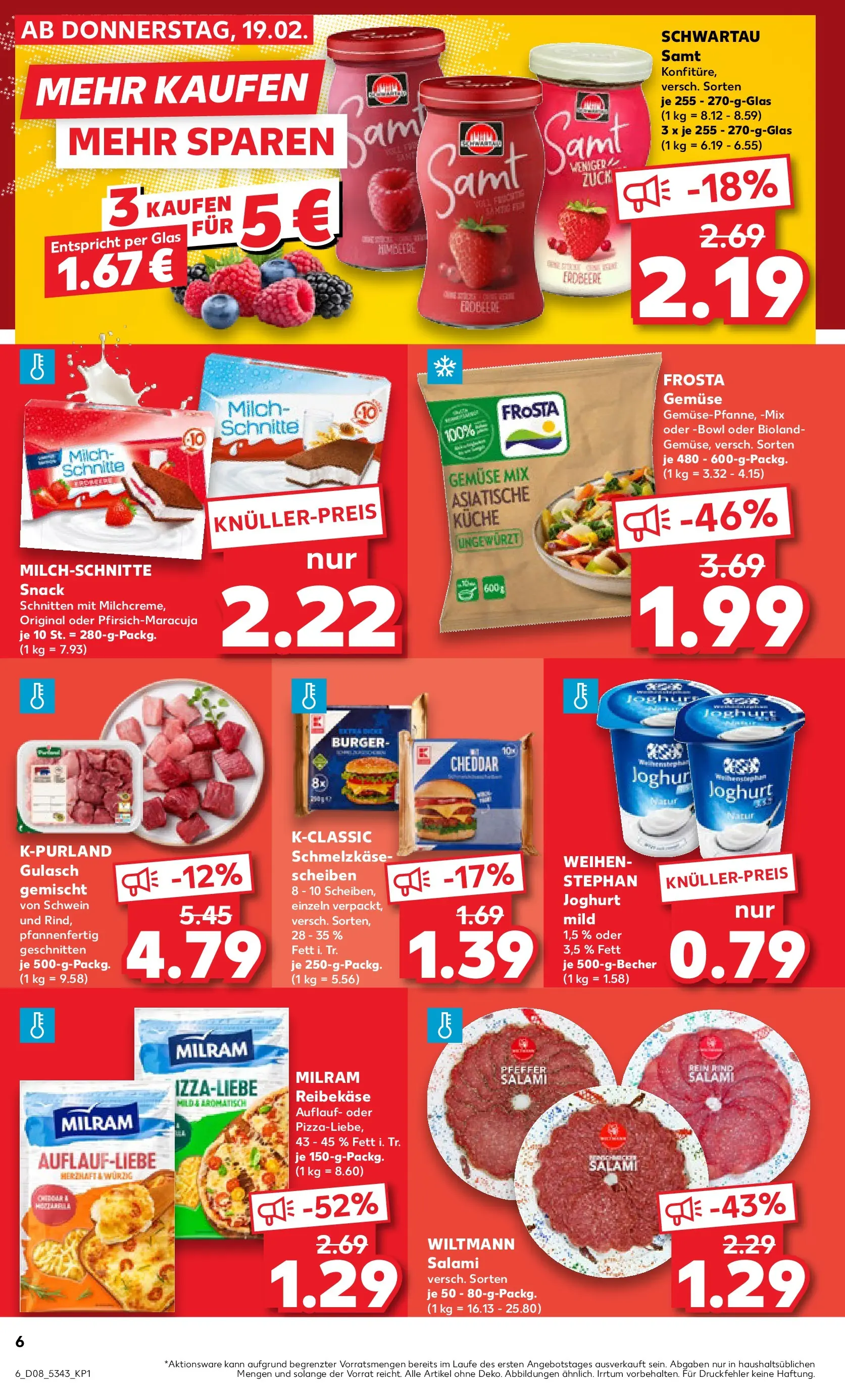 Prospekt Kaufland ab 19.02.2026 » Angebote Online zum Blättern | Seite: 14 | Produkte: Milch, Frosta, Gulasch, Himbeere