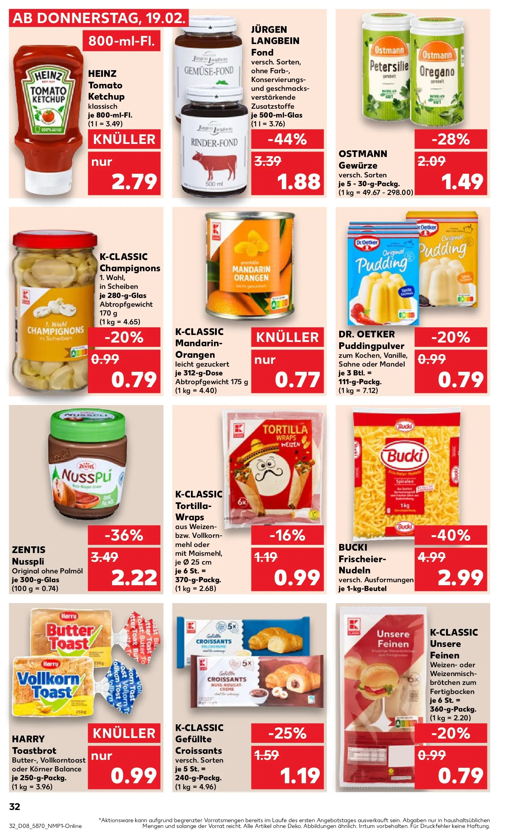 Prospekt Kaufland ab 19.02.2026 » Angebote Online zum Blättern | Seite: 48 | Produkte: Petersilie, Nudeln, Zentis nusspli, Ketchup