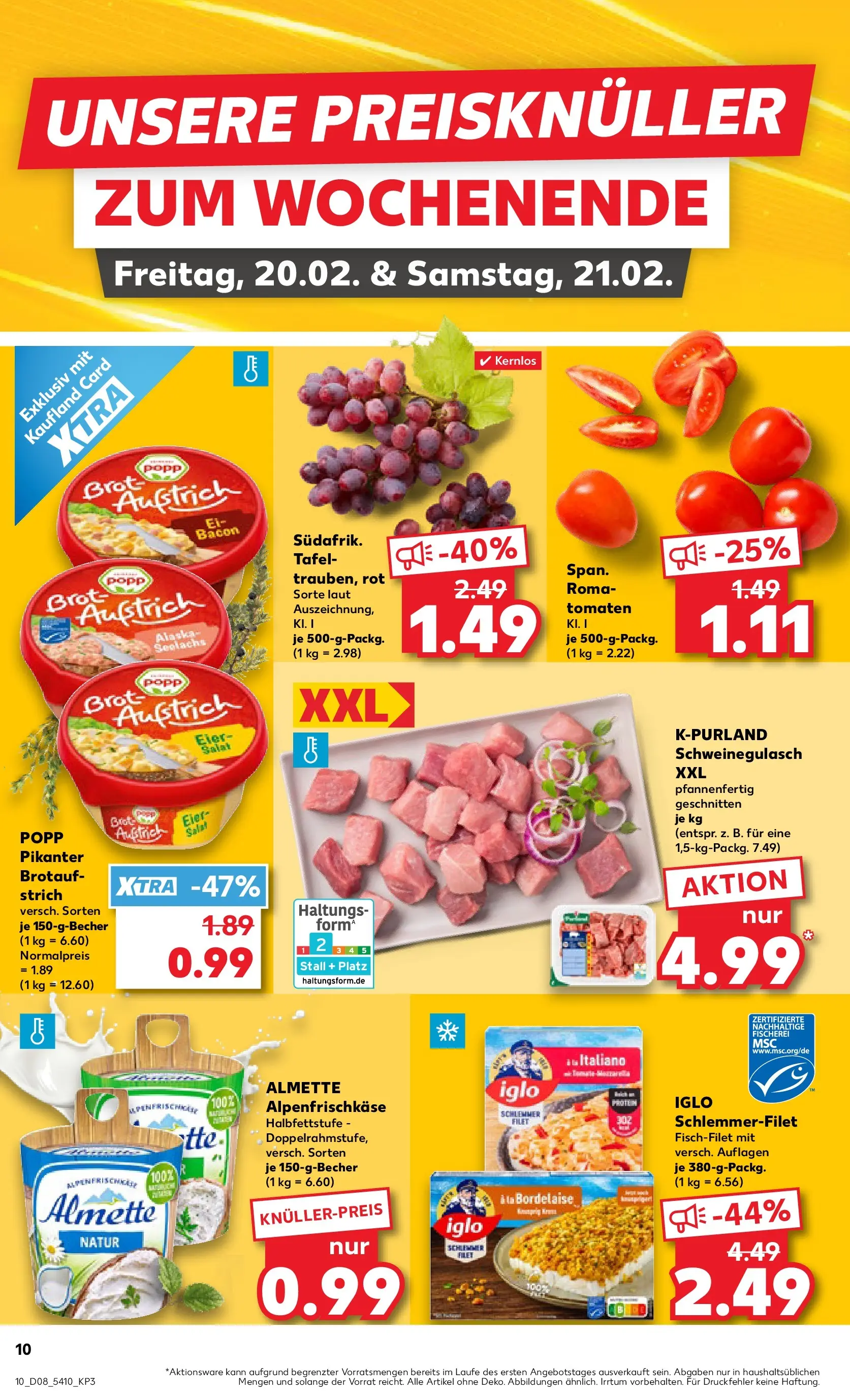Prospekt Kaufland ab 19.02.2026 » Angebote und Werbung Online | Seite: 18 | Produkte: Schweinegulasch, Almette, Iglo, Tomaten Prospekt Kaufland ab 19.02.2026 » Angebote Online zum Blättern | Seite: 18 | Produkte: Schweinegulasch, Almette, Iglo, Tomaten