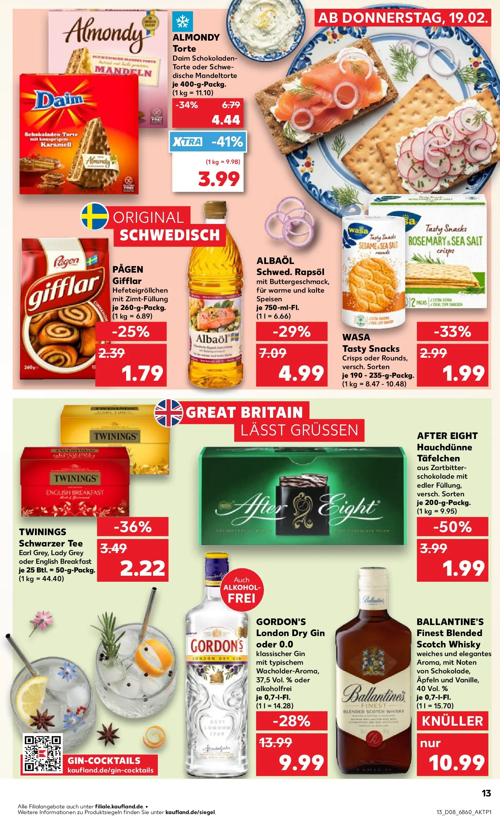 Prospekt Kaufland ab 19.02.2026 » Angebote und Werbung Online | Seite: 21 | Produkte: Schokolade, Mandeln, Tee, Gin Prospekt Kaufland ab 19.02.2026 » Angebote Online zum Blättern | Seite: 21 | Produkte: Schokolade, Mandeln, Tee, Gin