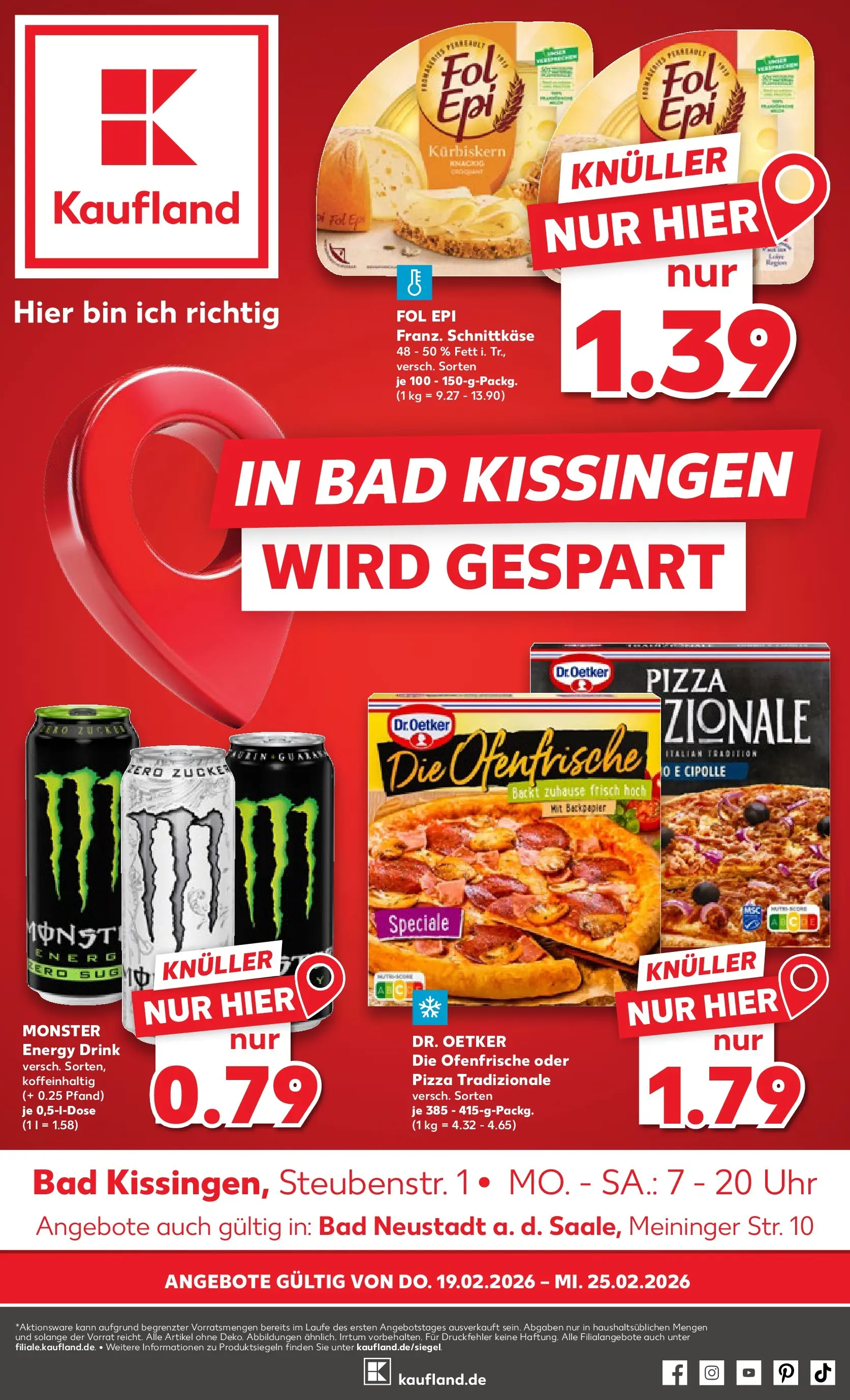 Prospekt Kaufland ab 19.02.2026 » Angebote Online zum Blättern | Seite: 9 | Produkte: Ofenfrische, Monster, Pizza, Uhr