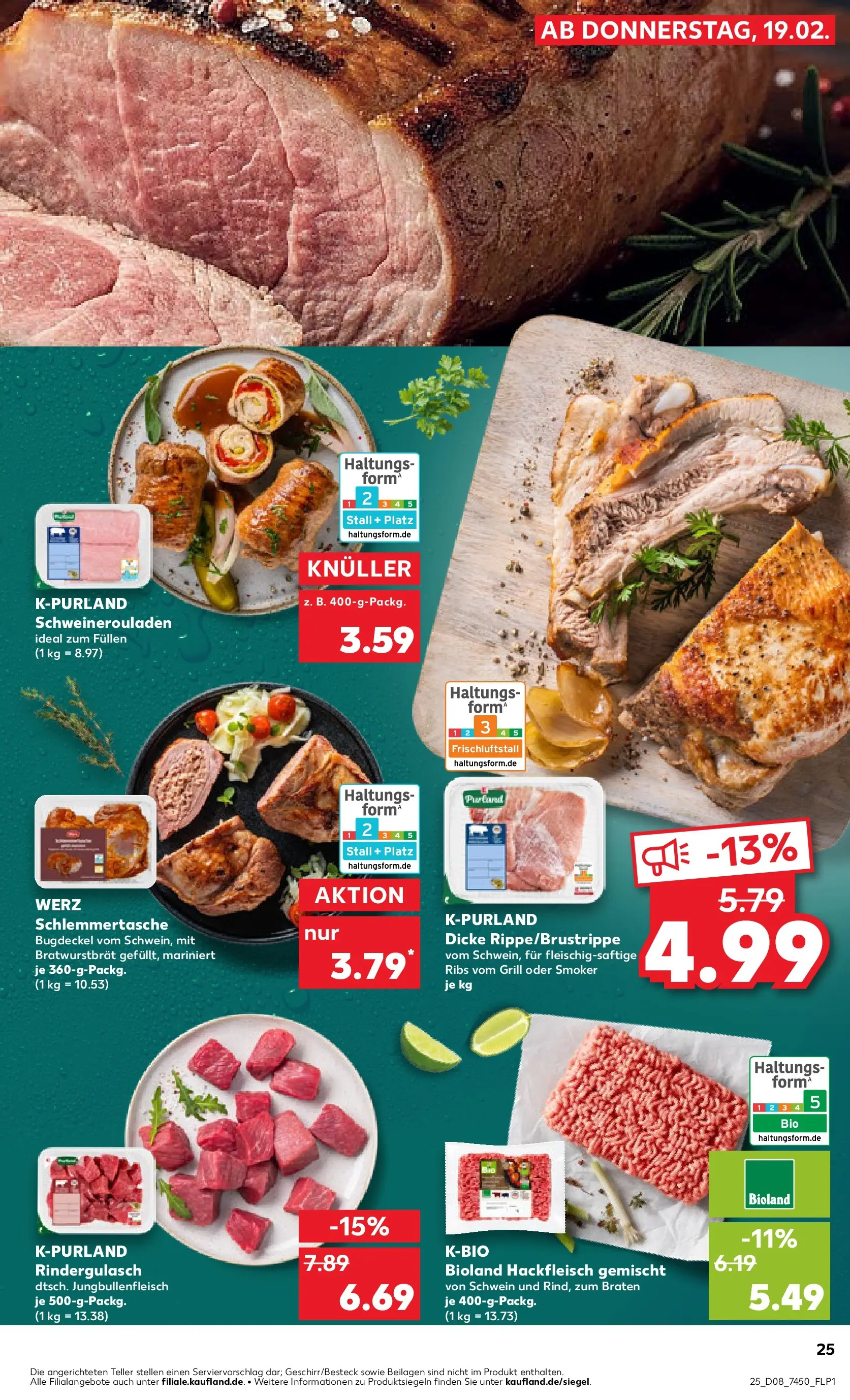 Prospekt Kaufland ab 19.02.2026 » Angebote Online zum Blättern | Seite: 33 | Produkte: Grill, Rindergulasch, Hackfleisch