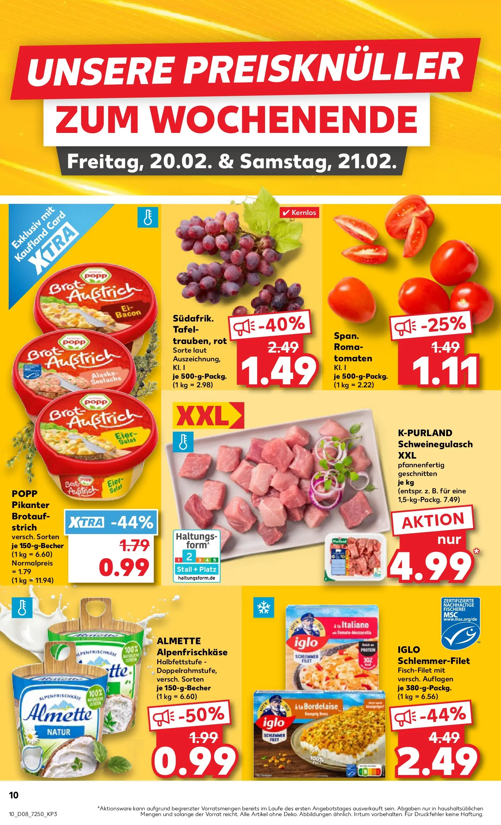 Prospekt Kaufland ab 19.02.2026 » Angebote und Werbung Online | Seite: 18 | Produkte: Schweinegulasch, Eier, Iglo, Salat Prospekt Kaufland ab 19.02.2026 » Angebote Online zum Blättern | Seite: 18 | Produkte: Schweinegulasch, Eier, Iglo, Salat