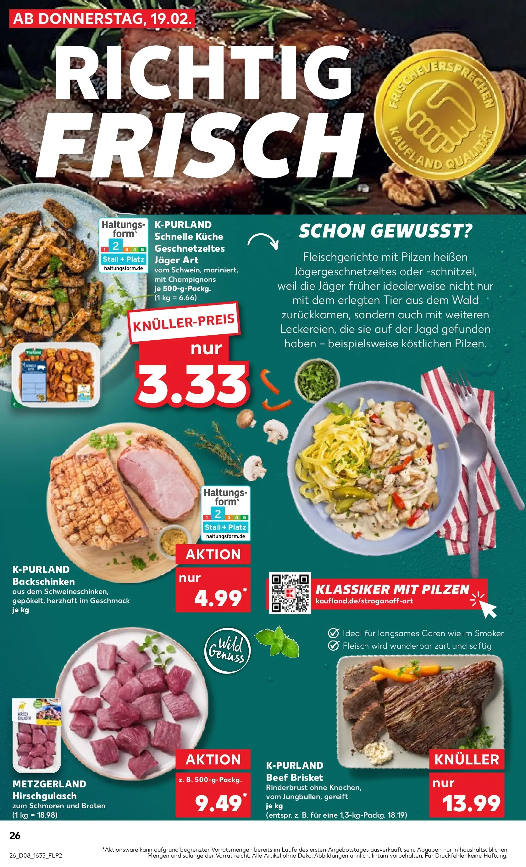 Prospekt Kaufland ab 19.02.2026 » Angebote Online zum Blättern | Seite: 38 | Produkte: Küche, Champignons, Fleisch