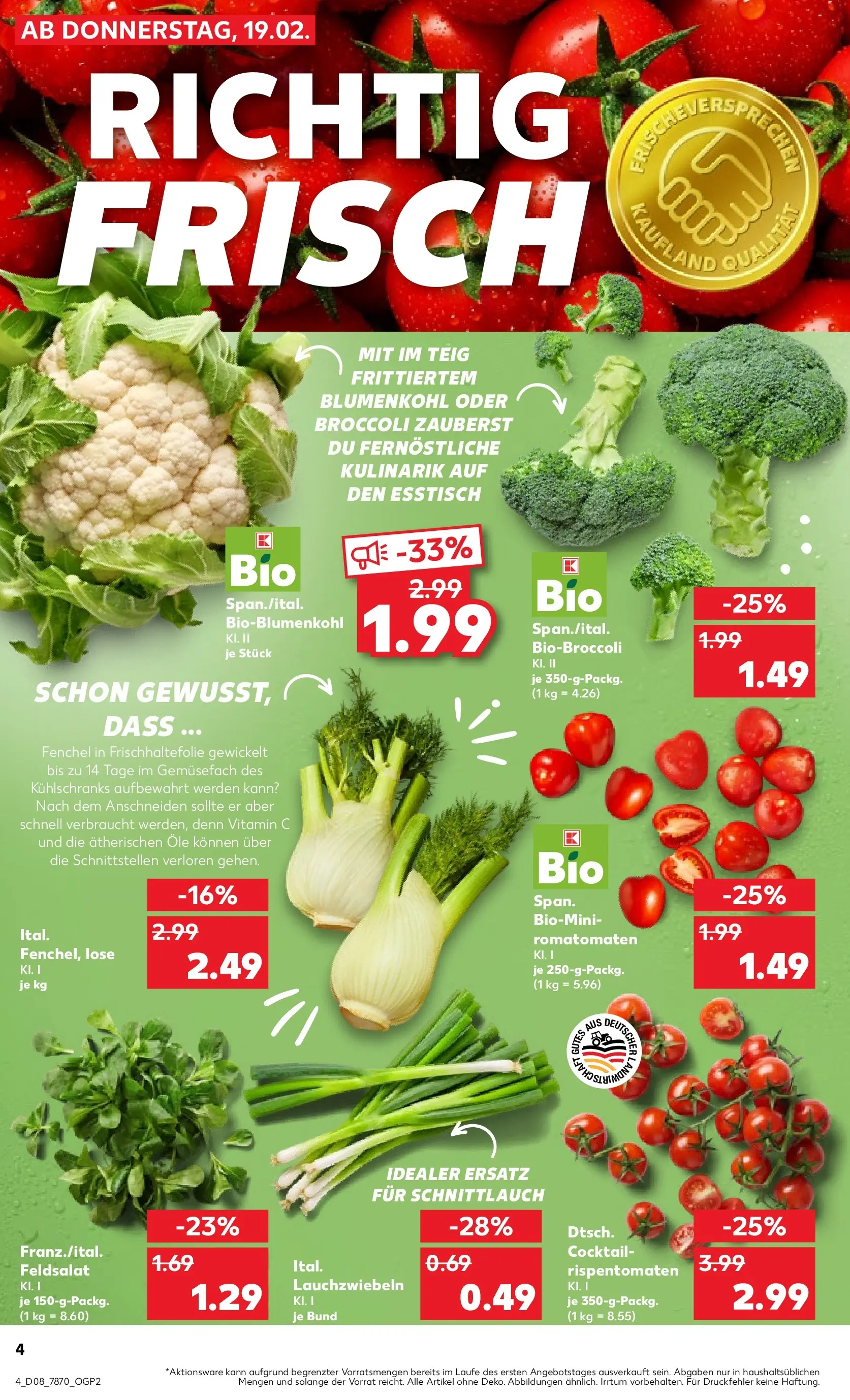 Prospekt Kaufland ab 19.02.2026 » Angebote und Werbung Online | Seite: 16 | Produkte: Esstisch, Blumenkohl Prospekt Kaufland ab 19.02.2026 » Angebote Online zum Blättern | Seite: 16 | Produkte: Esstisch, Blumenkohl