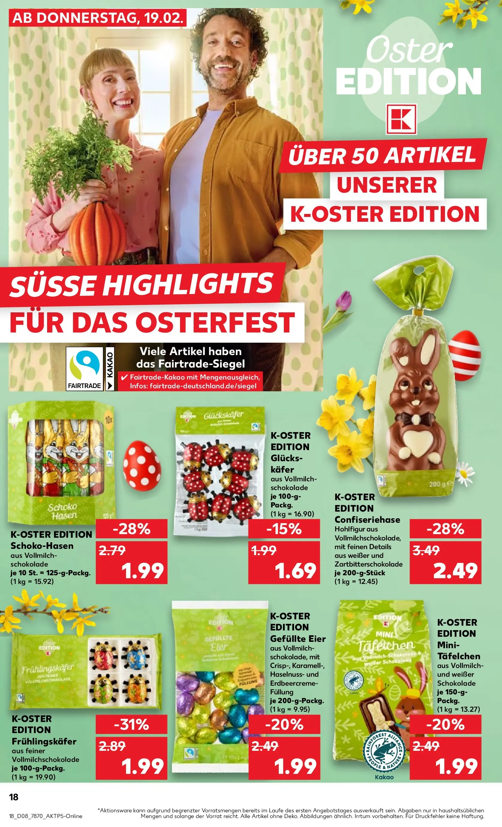 Prospekt Kaufland ab 19.02.2026 » Angebote und Werbung Online | Seite: 30 | Produkte: Eier, Schokolade Prospekt Kaufland ab 19.02.2026 » Angebote Online zum Blättern | Seite: 30 | Produkte: Eier, Schokolade