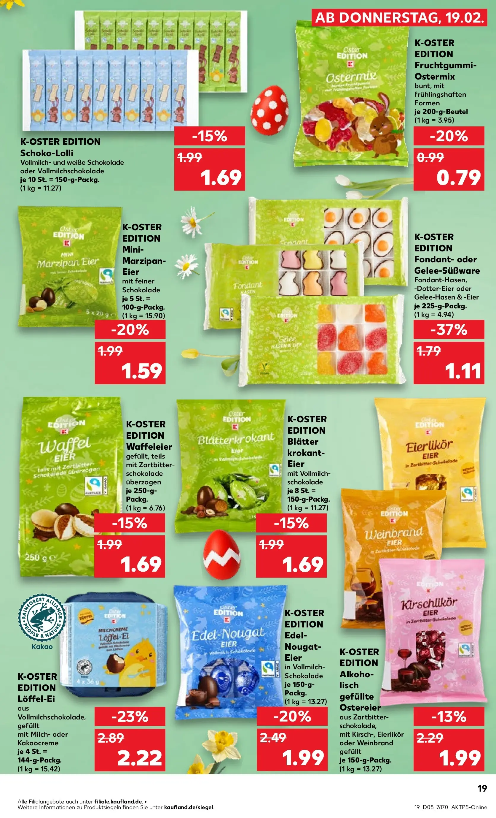 Prospekt Kaufland ab 19.02.2026 » Angebote und Werbung Online | Seite: 31 | Produkte: Milch, Eier, Schokolade Prospekt Kaufland ab 19.02.2026 » Angebote Online zum Blättern | Seite: 31 | Produkte: Milch, Eier, Schokolade