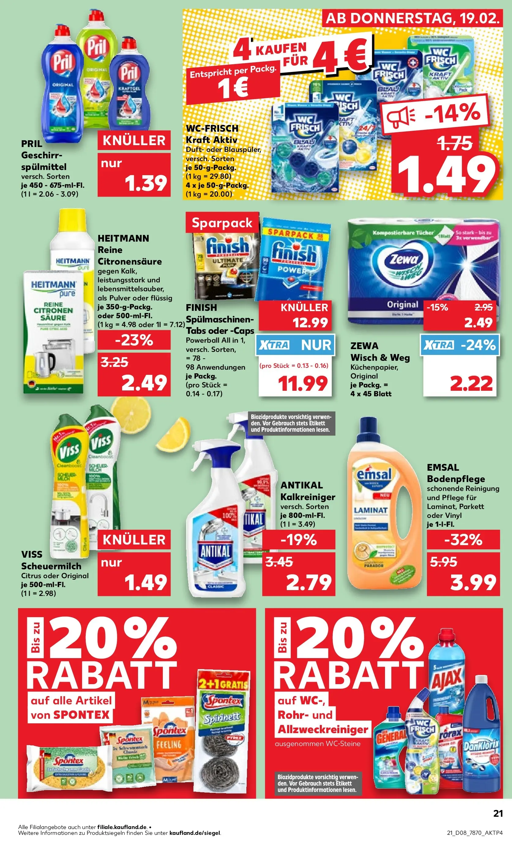 Prospekt Kaufland ab 19.02.2026 » Angebote und Werbung Online | Seite: 33 | Produkte: Spulmaschinen tabs, Duft, Zewa, Finish Prospekt Kaufland ab 19.02.2026 » Angebote Online zum Blättern | Seite: 33 | Produkte: Spulmaschinen tabs, Duft, Zewa, Finish